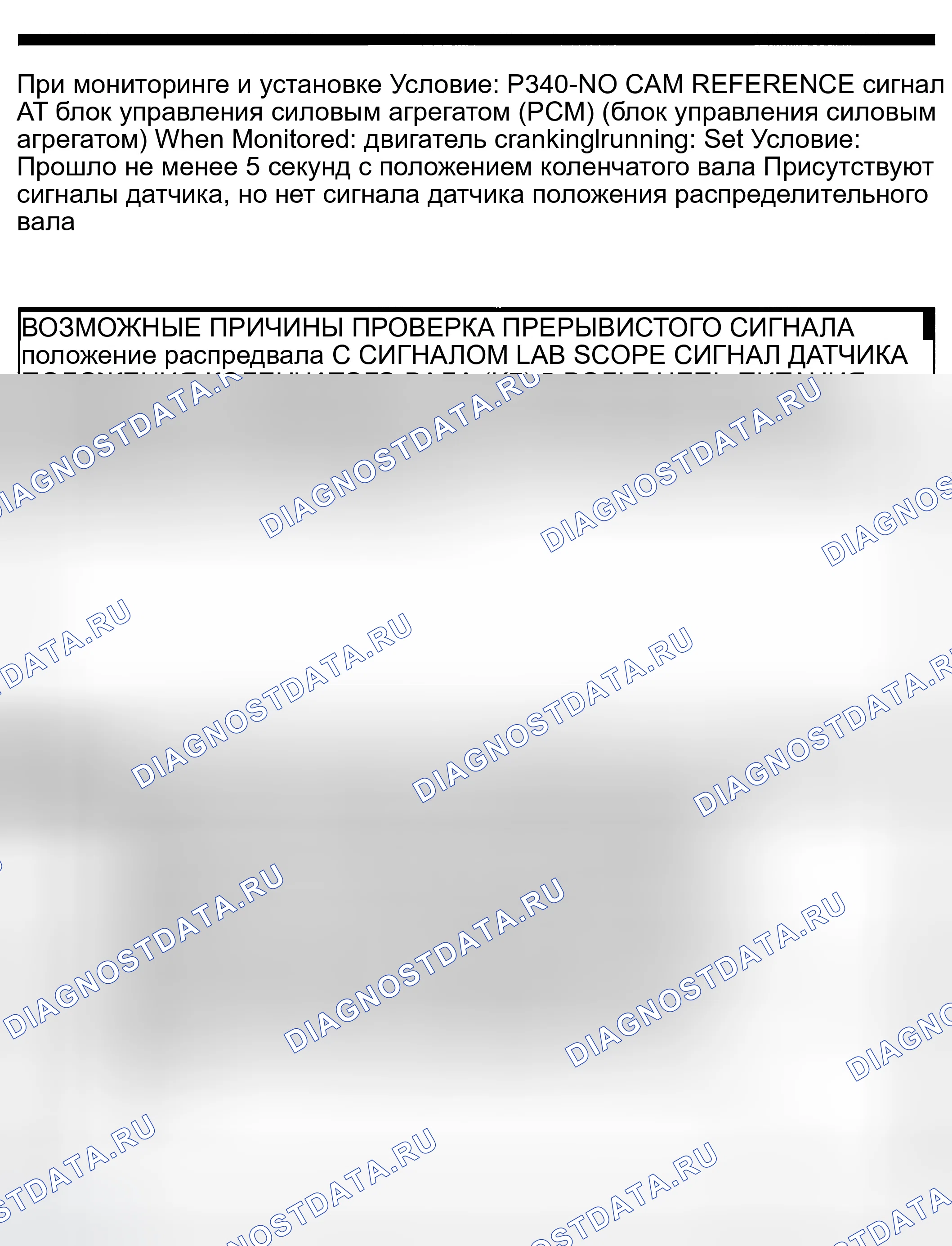 Рис. 191: расшифровка кода ошибки P0340: NO CAM сигнал AT блок управления силовым агрегатом (PCM) (блок управления силовым агрегатом). Dodge Pickup R3500 
