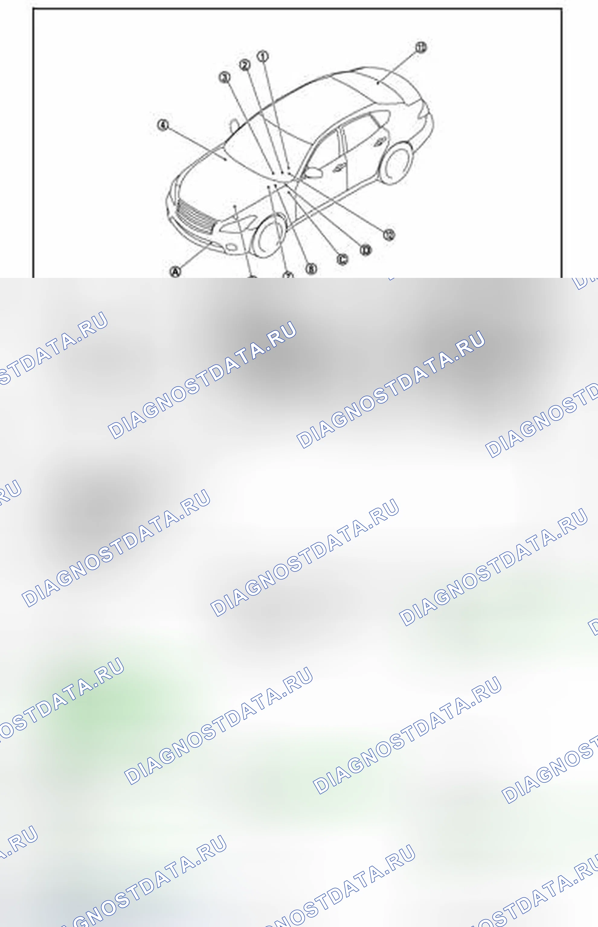 Рис. 53: Расположение компонентов. Infiniti M56 IV