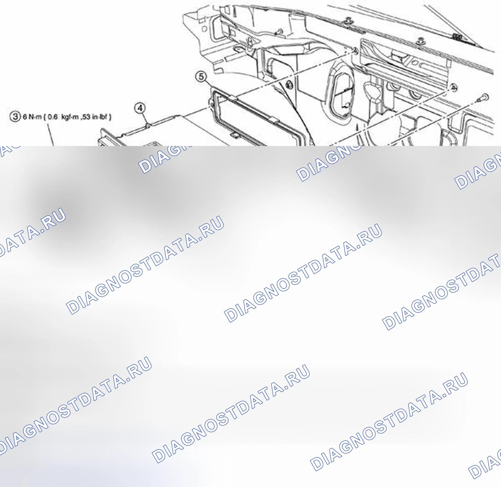 Рис. 34: ДЕМОНТАЖ / МОНТАЖ МОДУЛЯ УПРАВЛЕНИЯ СИЛОВЫМ АГРЕГАТОМ (МУП) - 2,5 л. Mazda Tribute II