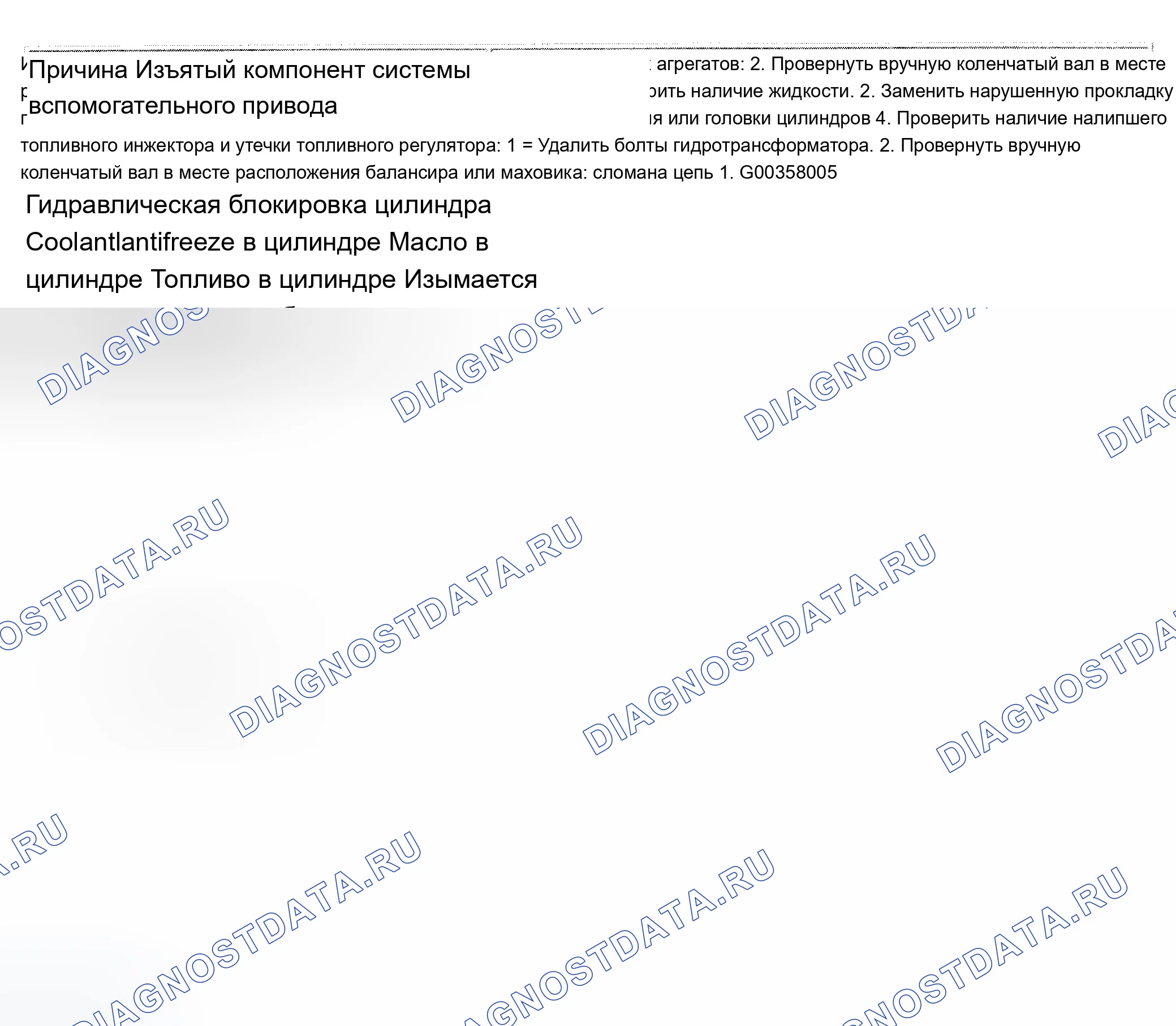 Рис. 1: ДВИГАТЕЛЬ НЕ ПРОВОРАЧИВАЕТСЯ - КОЛЕНЧАТЫЙ ВАЛ НЕ ВРАЩАЕТСЯ. Chevrolet Impala VIII