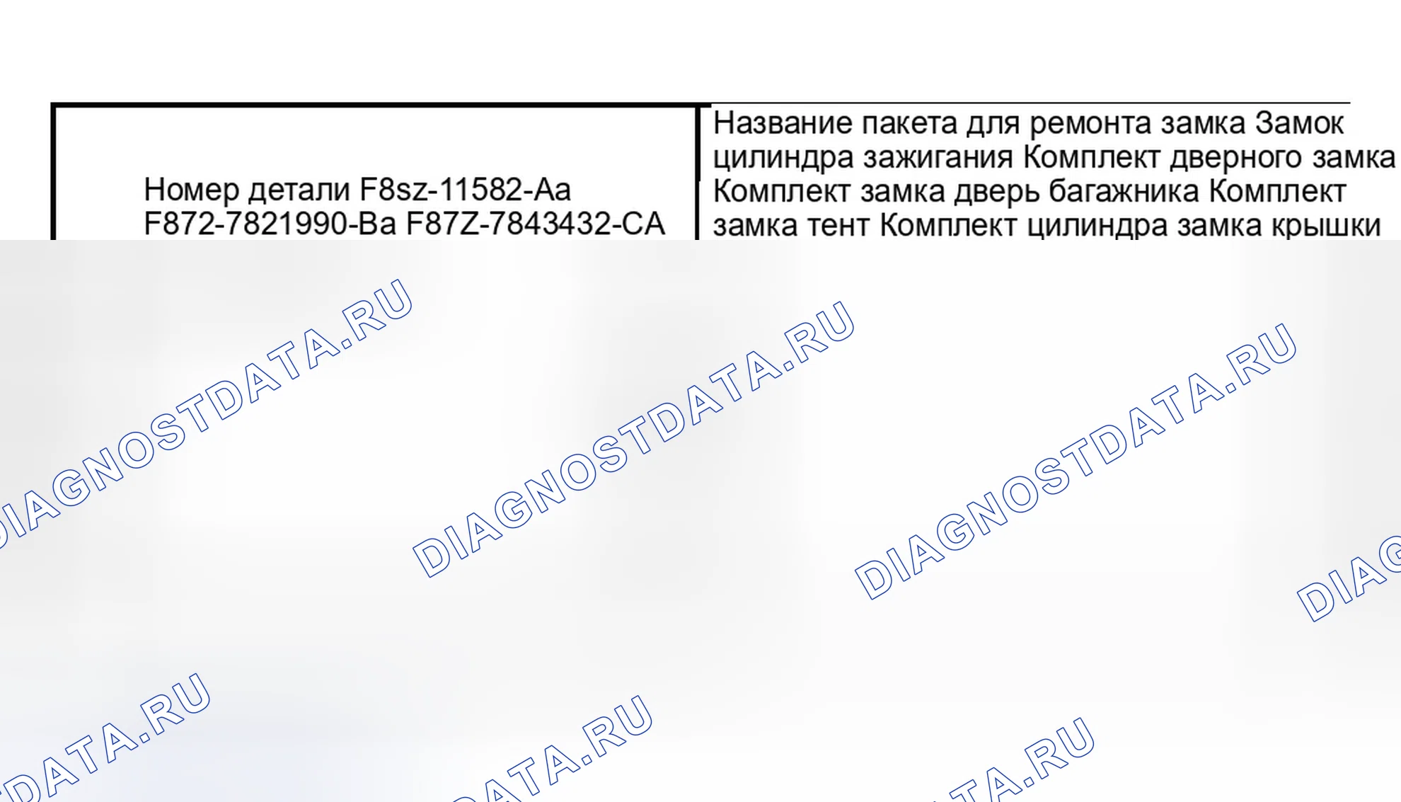 Рис. 1: ТЕХНИЧЕСКИЕ УСЛОВИЯ НА РЕМОНТ / ЗАМЕНУ ЗАМКОВ. Ford Explorer Sport Trac I