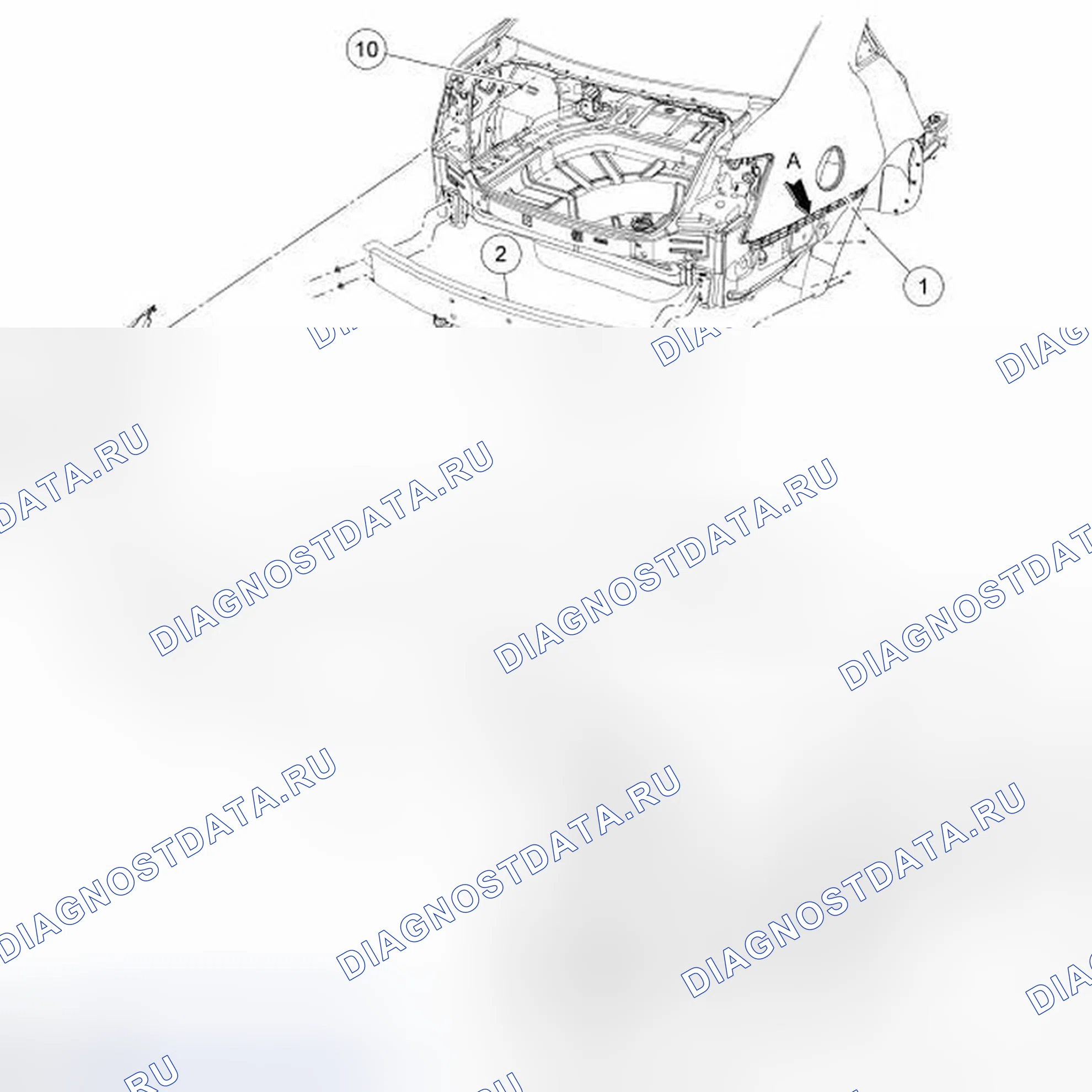 Рис. 13: Бампер - разнесенный вид, сзади. Ford Taurus VI