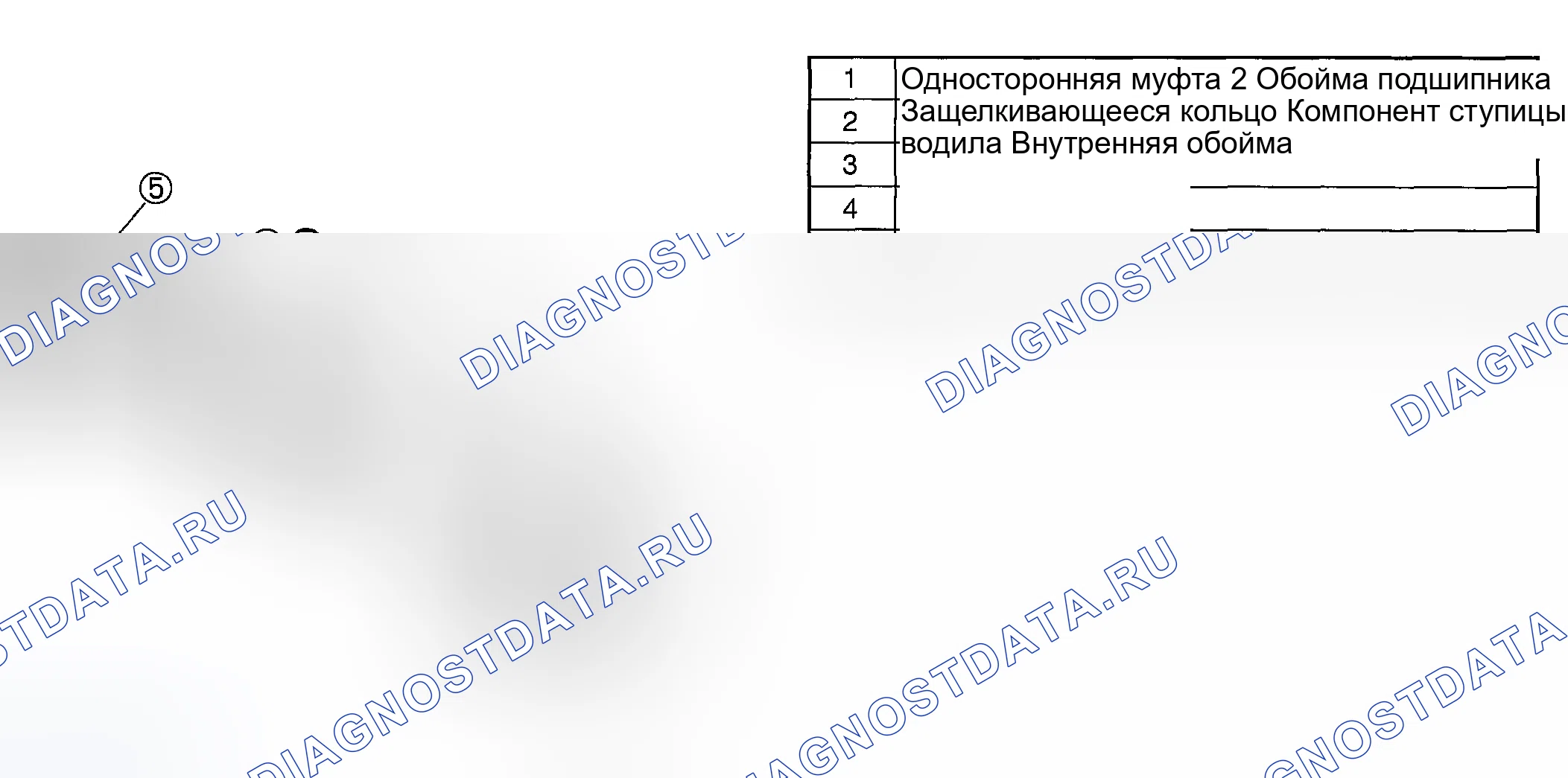 Рис. 132: ОДНОСТОРОННЯЯ МУФТА 2 И РАЗБОРКА КОМПОНЕНТОВ СТУПИЦЫ ВОДИЛА. Mazda MPV II