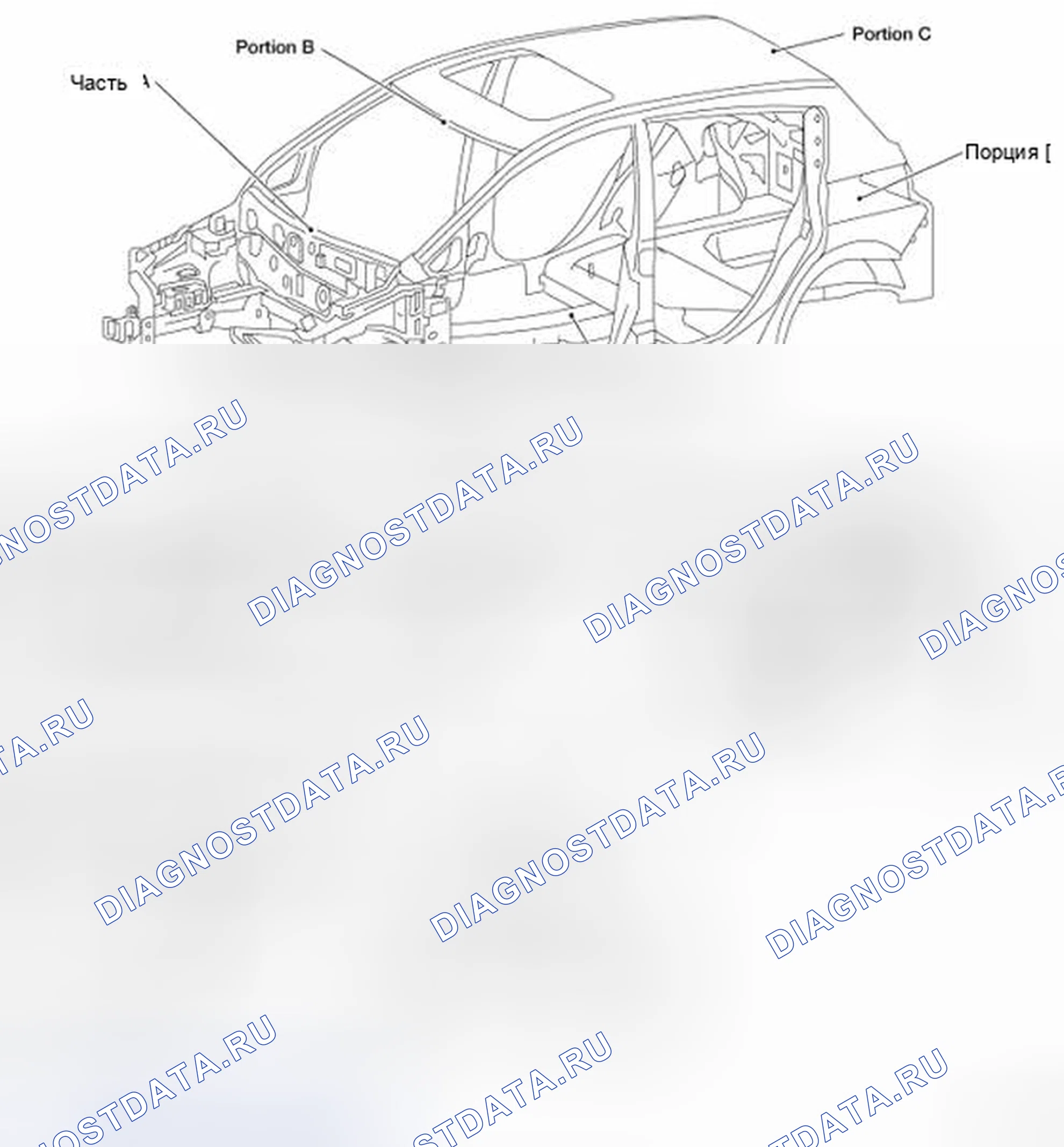 Рис. 302: ОТМЕТКИ ЦЕНТРА ТЕЛА. Honda UR-V I
