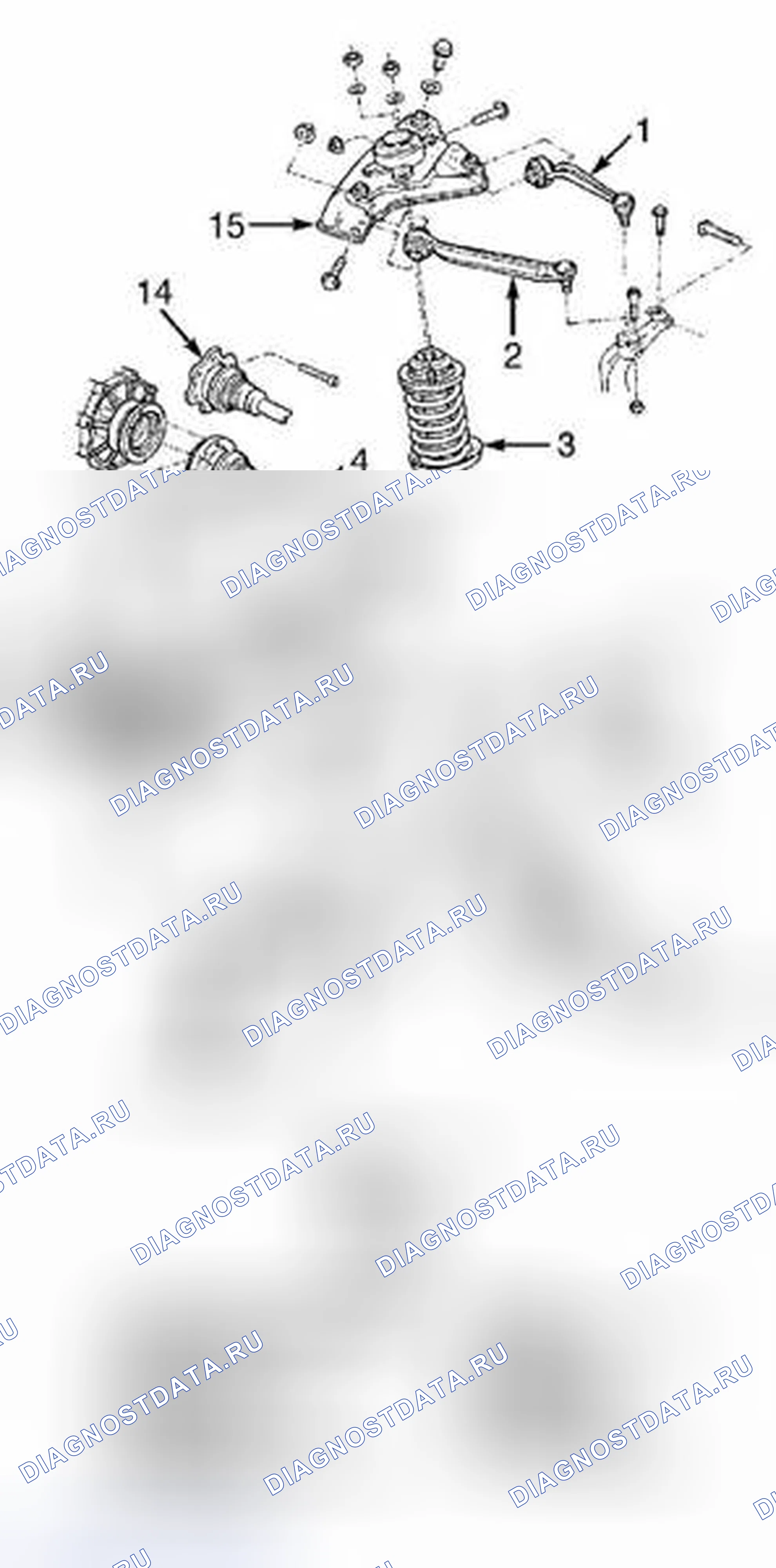 Рис. 17: ПЕРЕДНЯЯ ПОДВЕСКА. Audi S4 B5