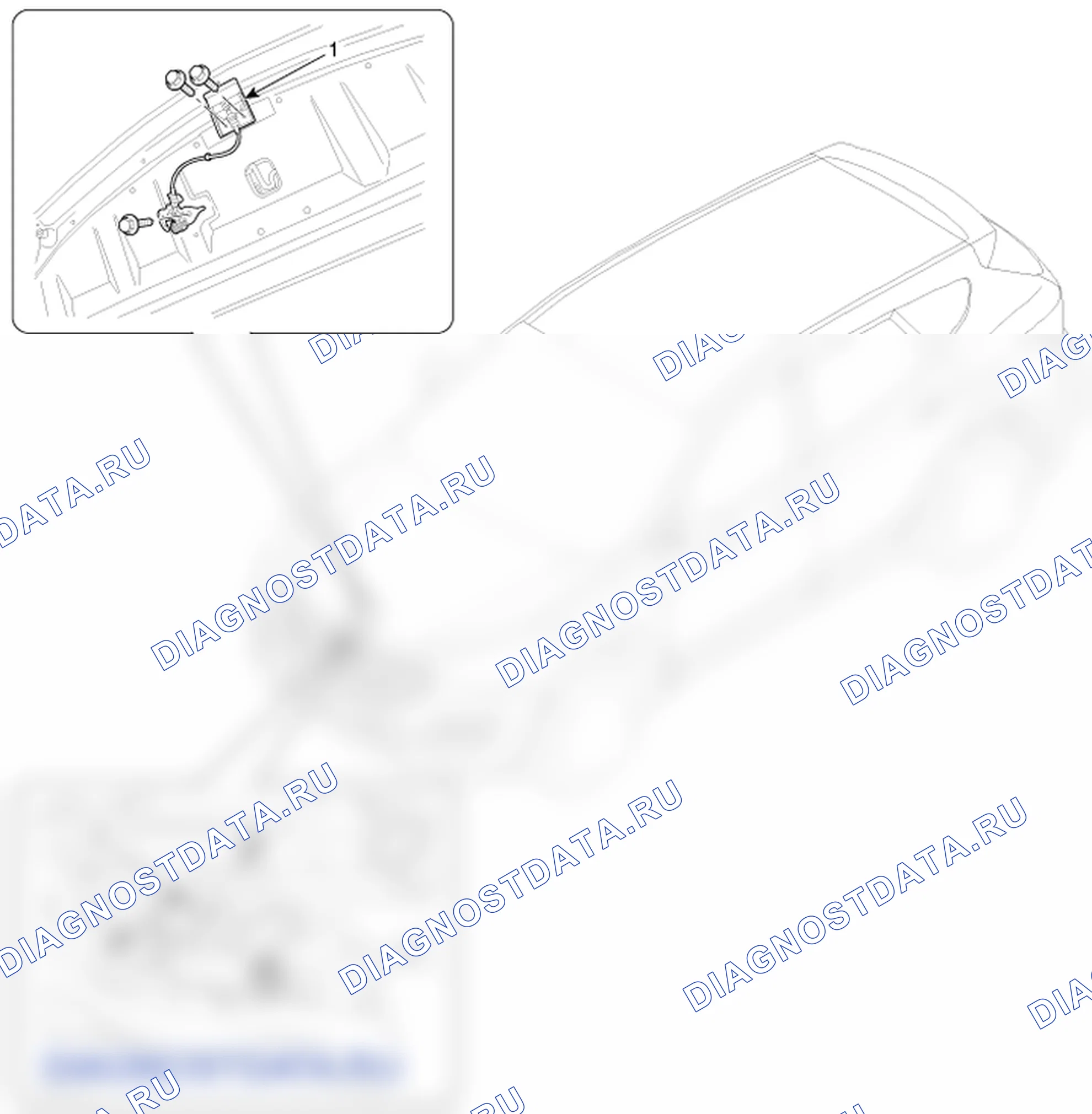 Расположение деталей защёлки капота. Hyundai Santafe Sport DMA