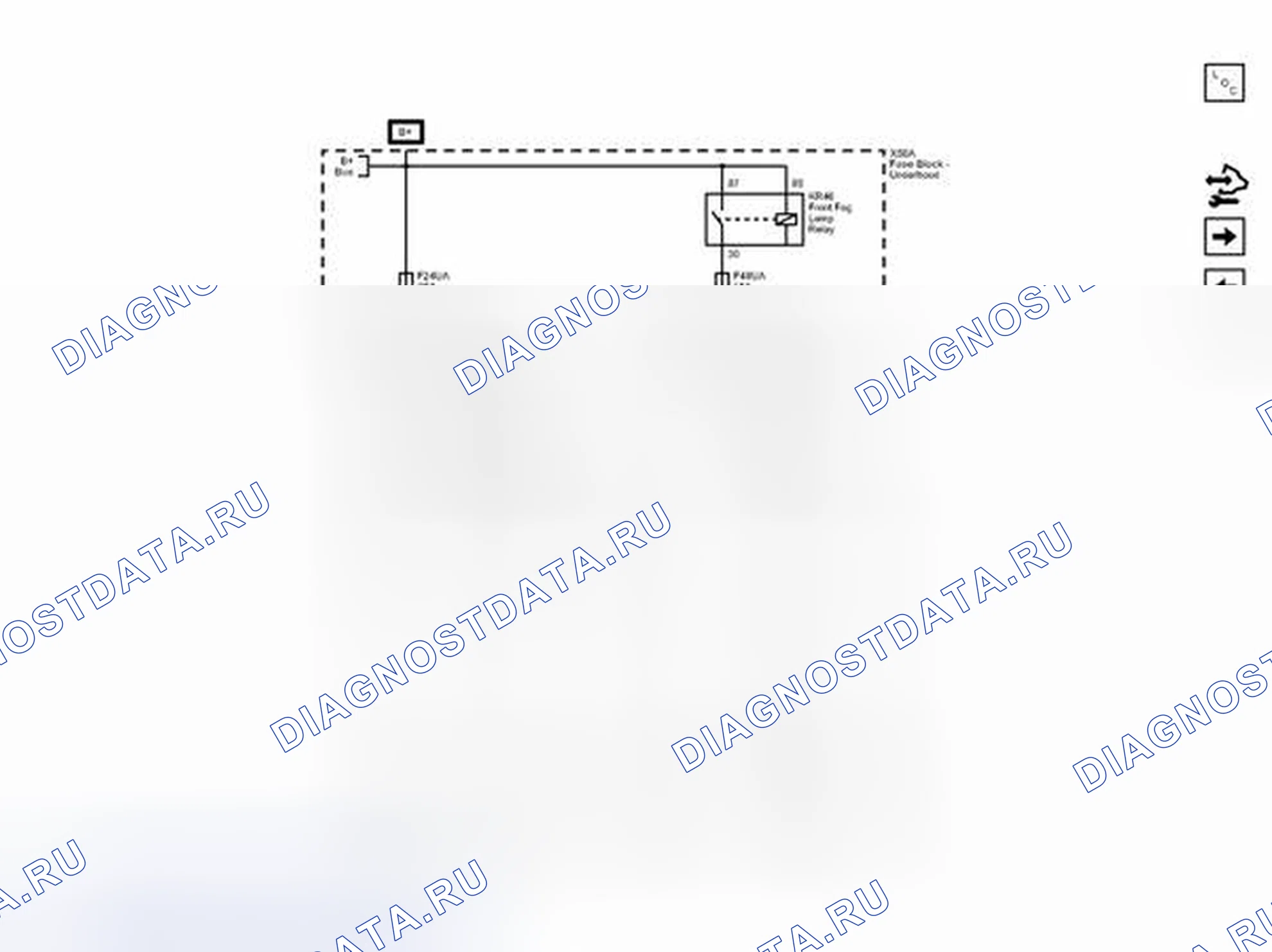 Рис. 57: Предохранители F24UA, F48UA, F5UB и F6UB. Chevrolet Orlando I