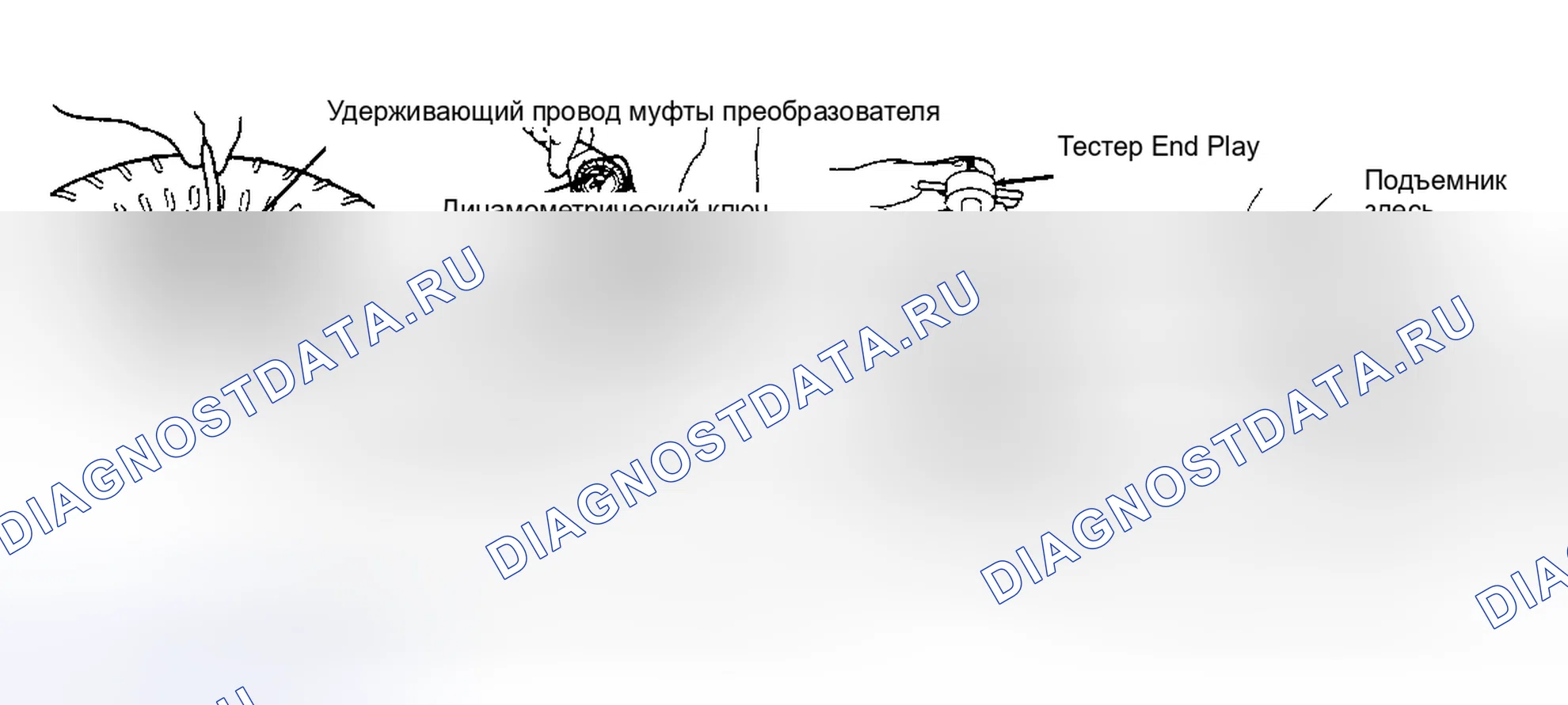 Рис. 1: ПРОВЕРКА ЛЮФТА НА КОНЦЕ ГИДРОТРАНСФОРМАТОРА. Lincoln Continental VIII