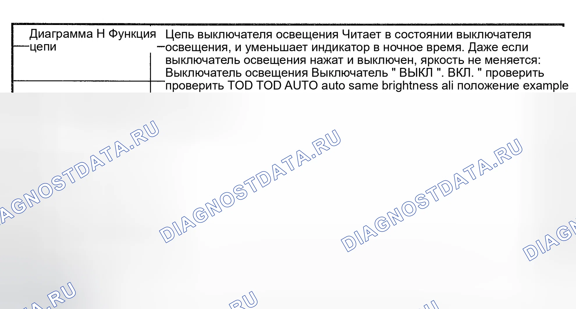 Рис. 101: Диаграмма H: Цепь выключателя освещения. Isuzu Axiom I