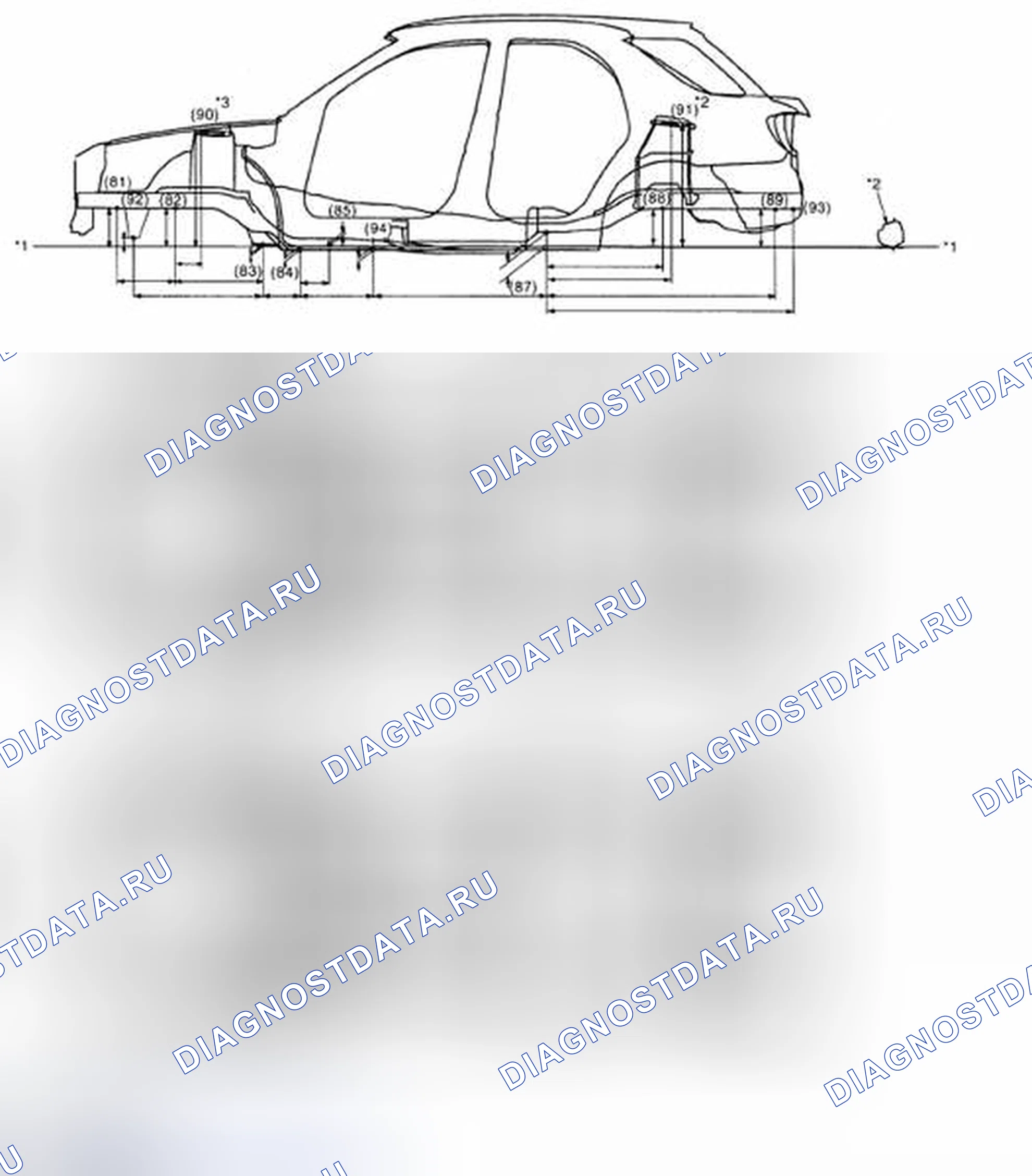 Рис. 48: Идентификация центральной структуры тела. Subaru Impreza GD/GC/GG рестайлинг 2