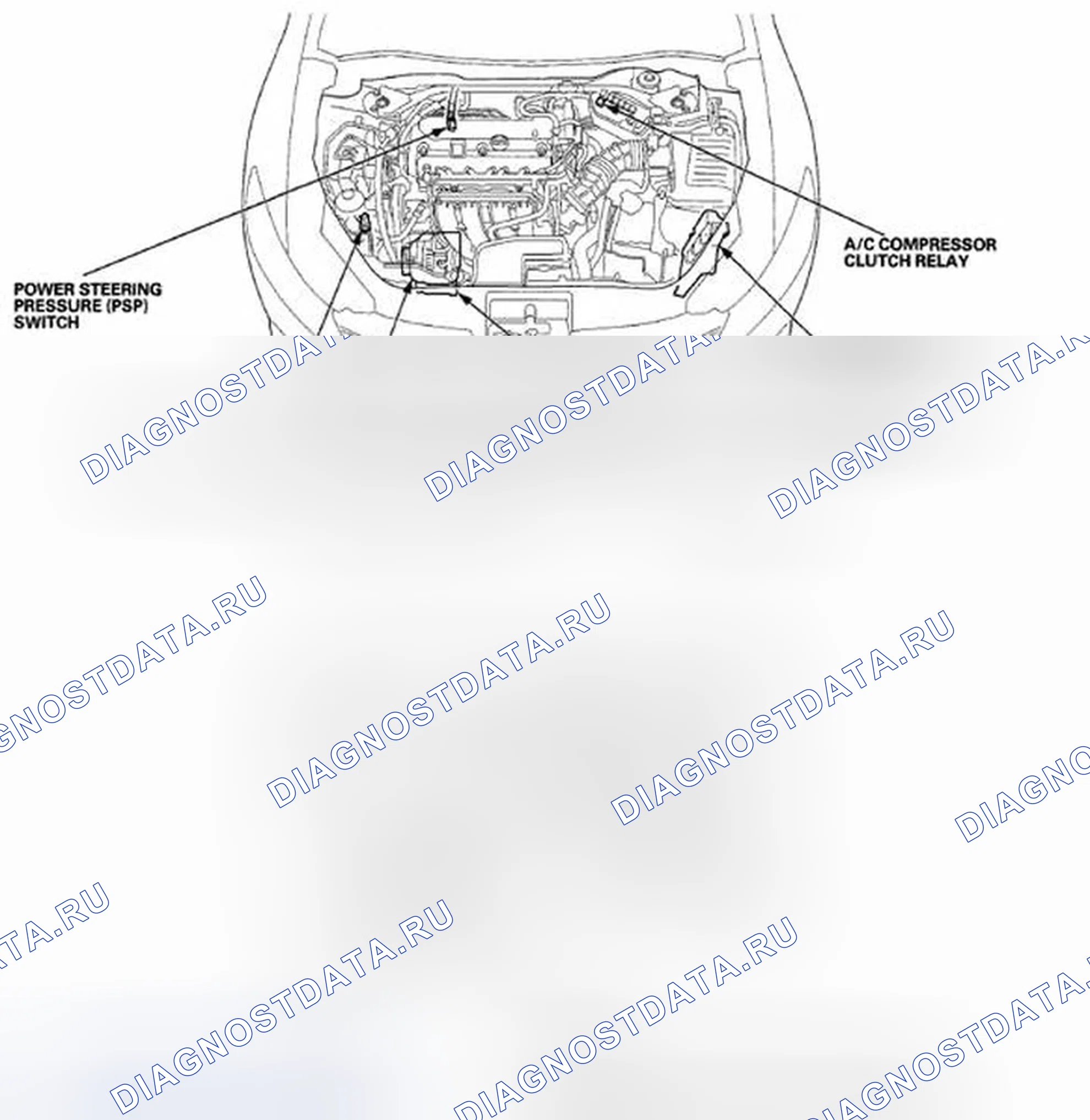 Рис. 754: Указатель расположения компонентов. Honda Crosstour I