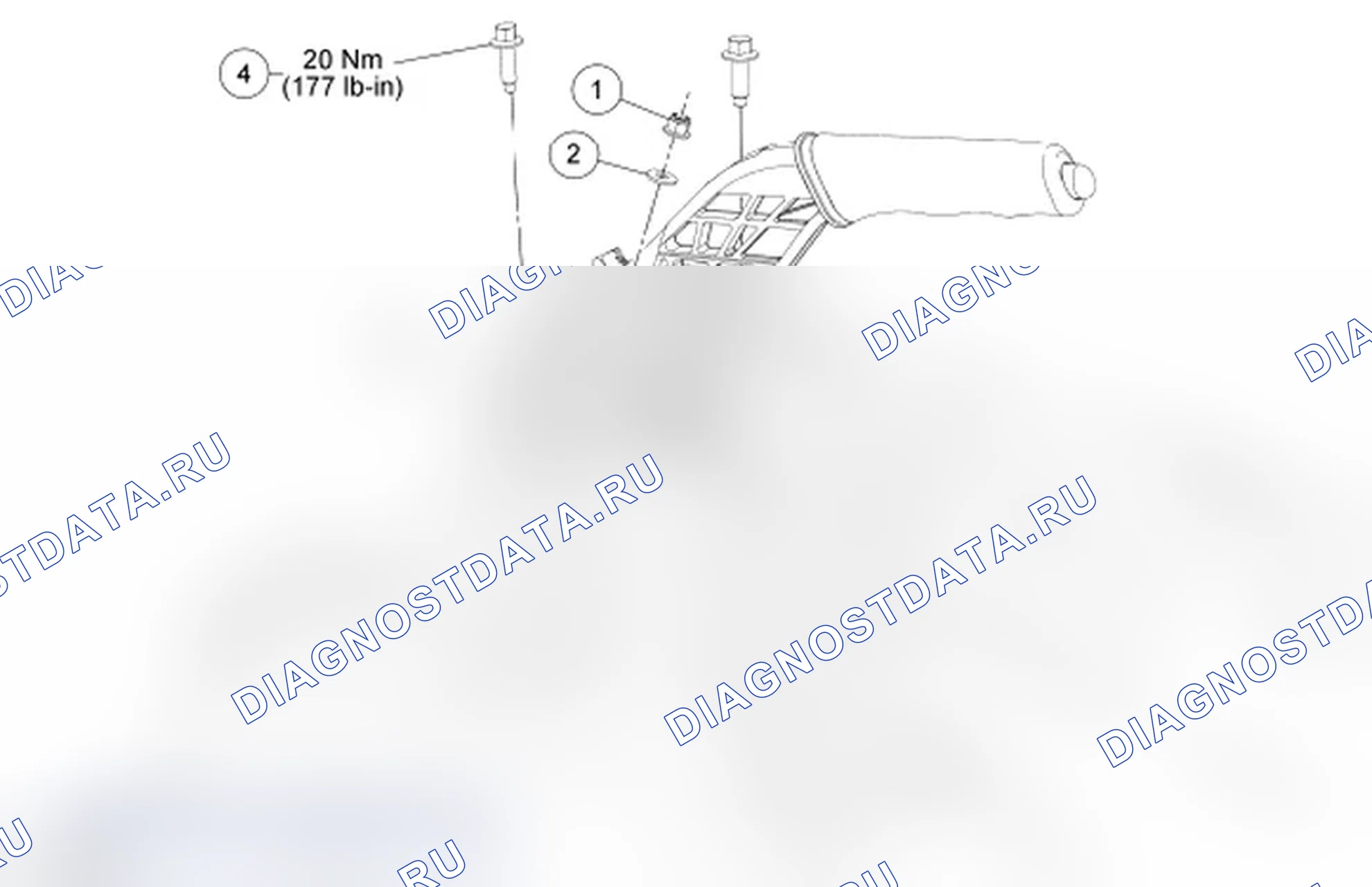 Рис. 1: Стояночный тормоз (Вид 1 из 3). Ford Transit Connect I рестайлинг