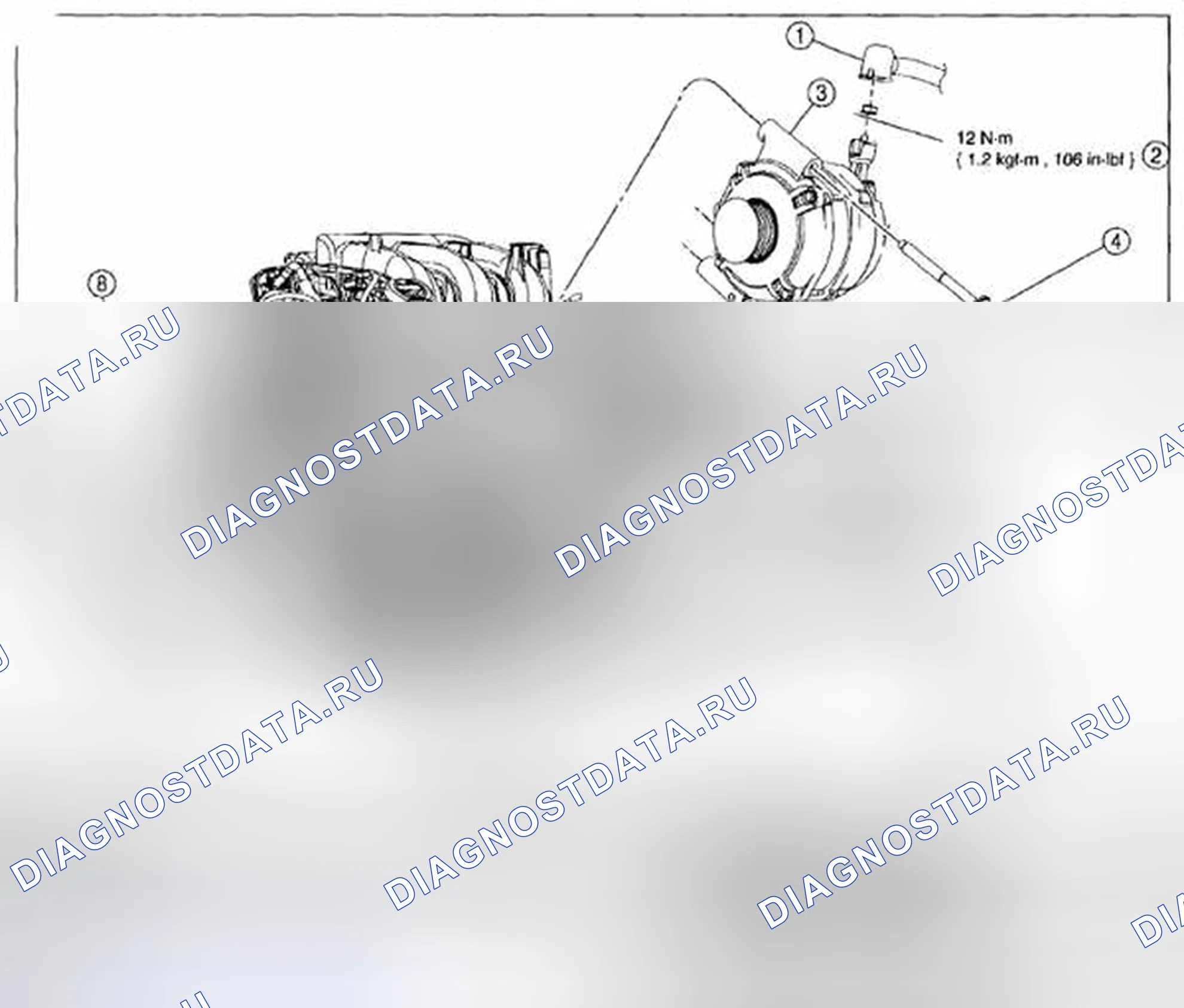 Рис. 5: ДЕМОНТАЖ / МОНТАЖ ГЕНЕРАТОРА - 3.0л. Mazda Tribute II