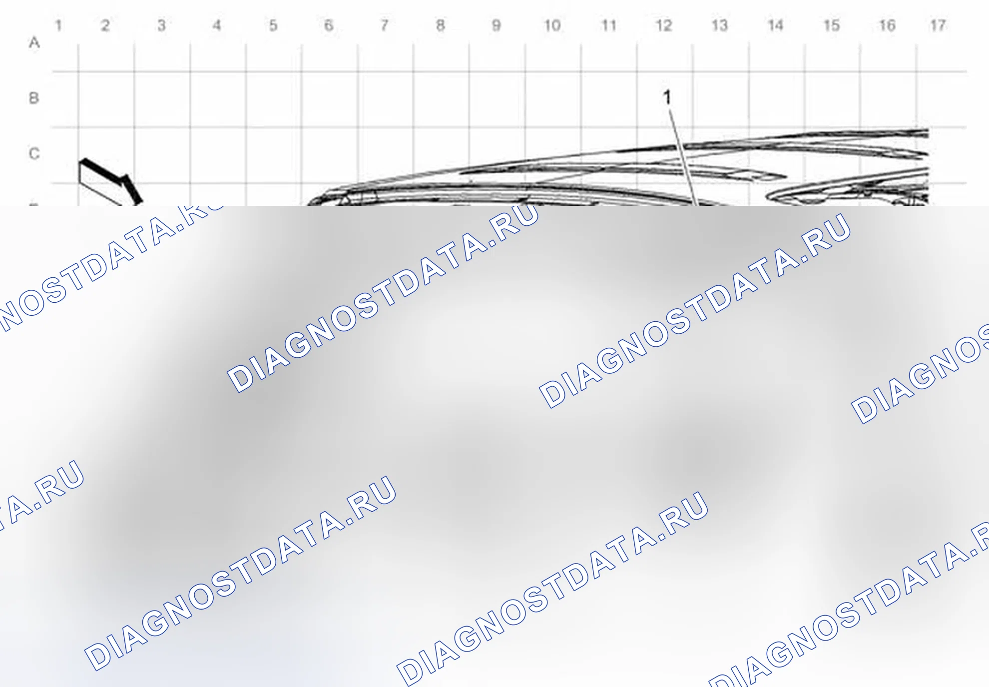 Рис. 86: Прокладка кабеля лампы лицензии. Buick Encore I