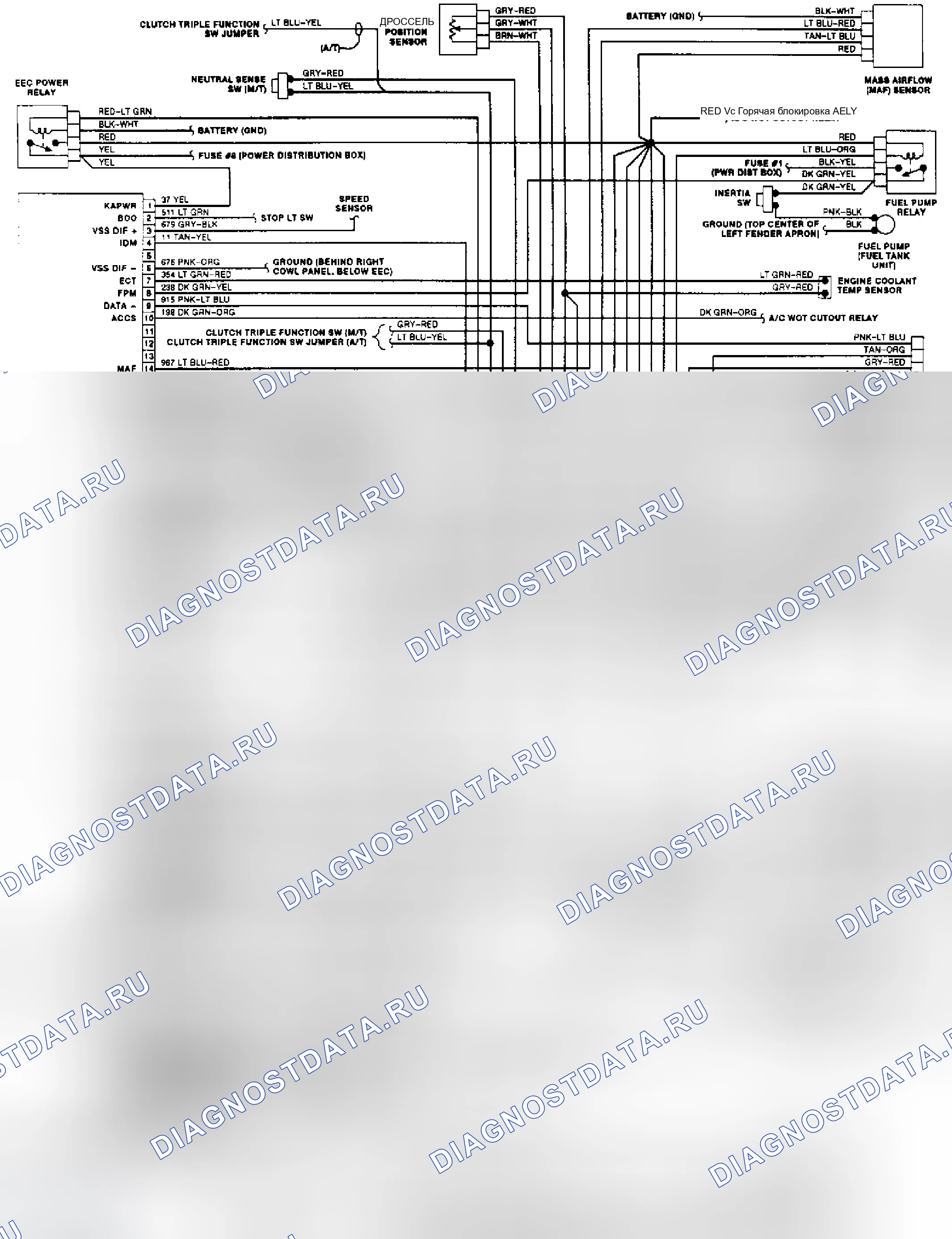 Рис. 6: электросхема (4.0L - Explorer и Ranger). Ford Pickup F150 