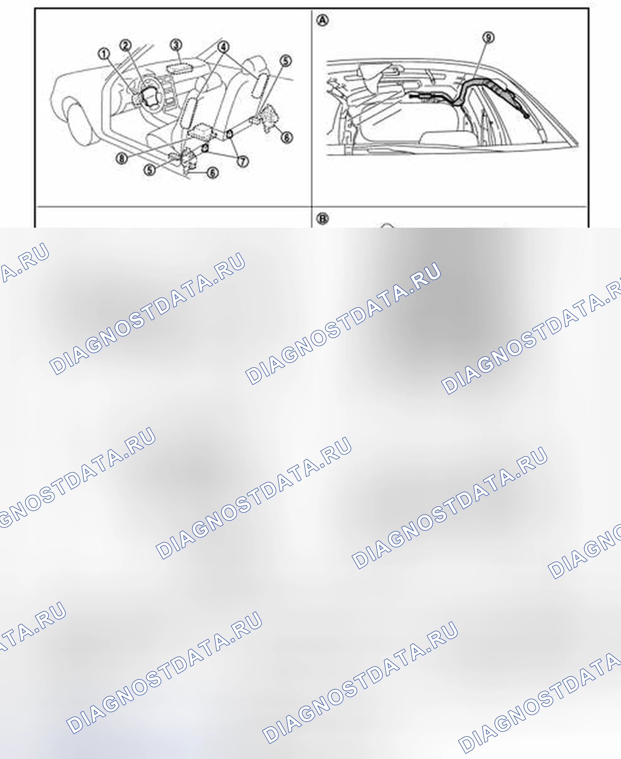 Рис. 7: Расположение компонентов. Infiniti FX37 II рестайлинг