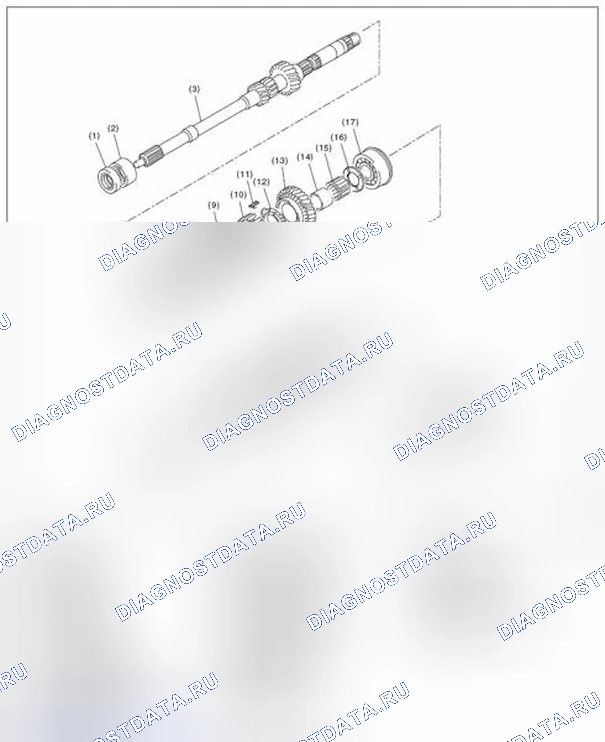 Рис. 781: ГЛАВНЫЙ ВАЛ ДЛЯ ОДНОРЯДНЫХ. Subaru Impreza WRX GE рестайлинг