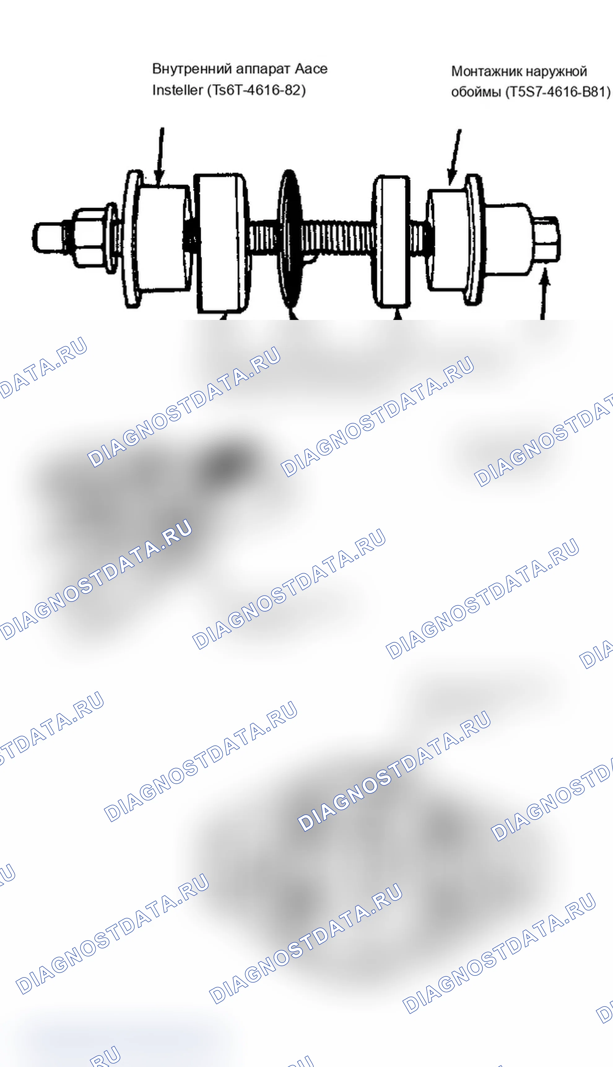 Рис. 32: Установка кольца подшипника ведущей шестерни. Ford Cab & Chassis Ranger 