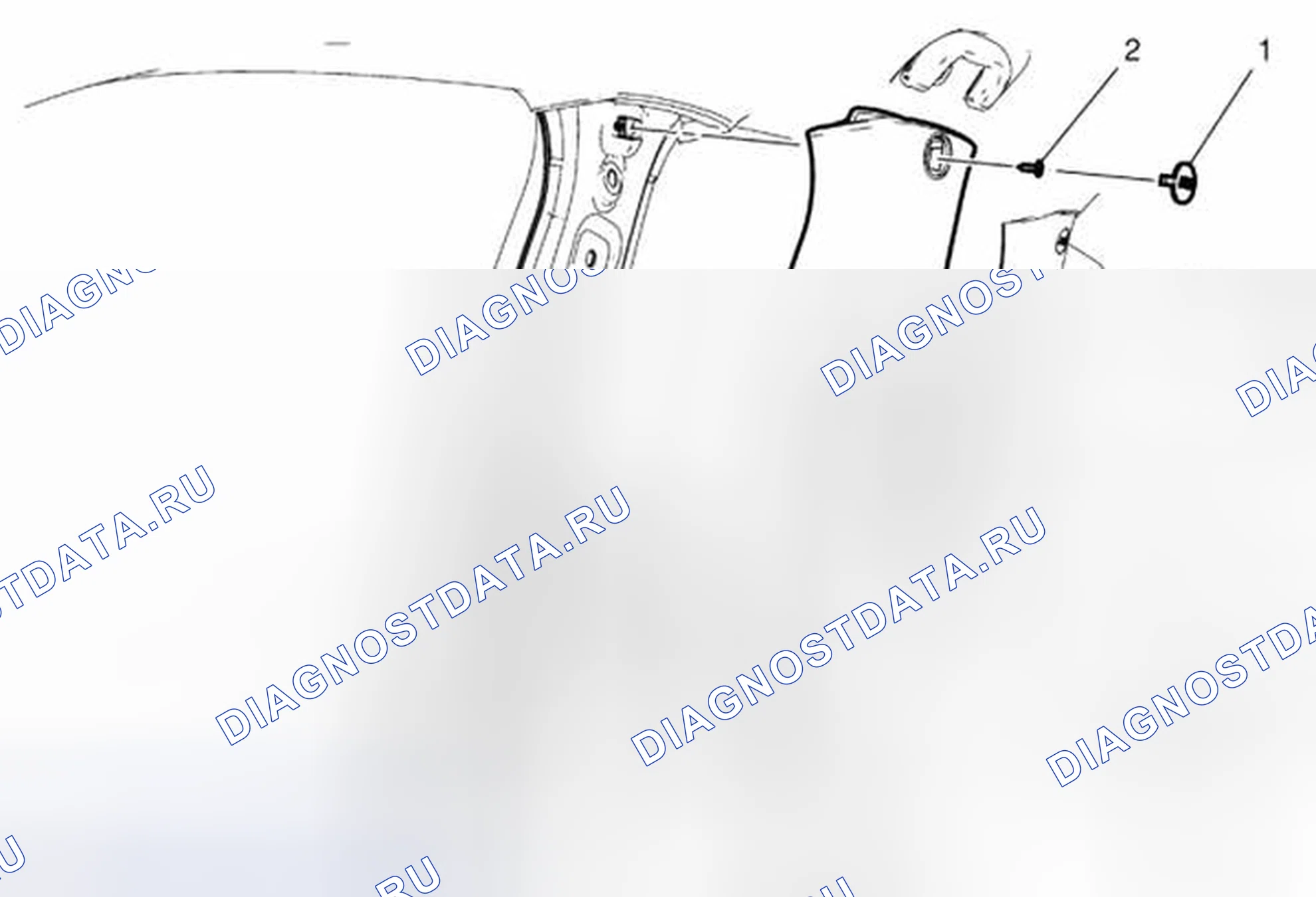 Рис. 42: Замена верхнего гарнисажа центральной стойки. Chevrolet Orlando I