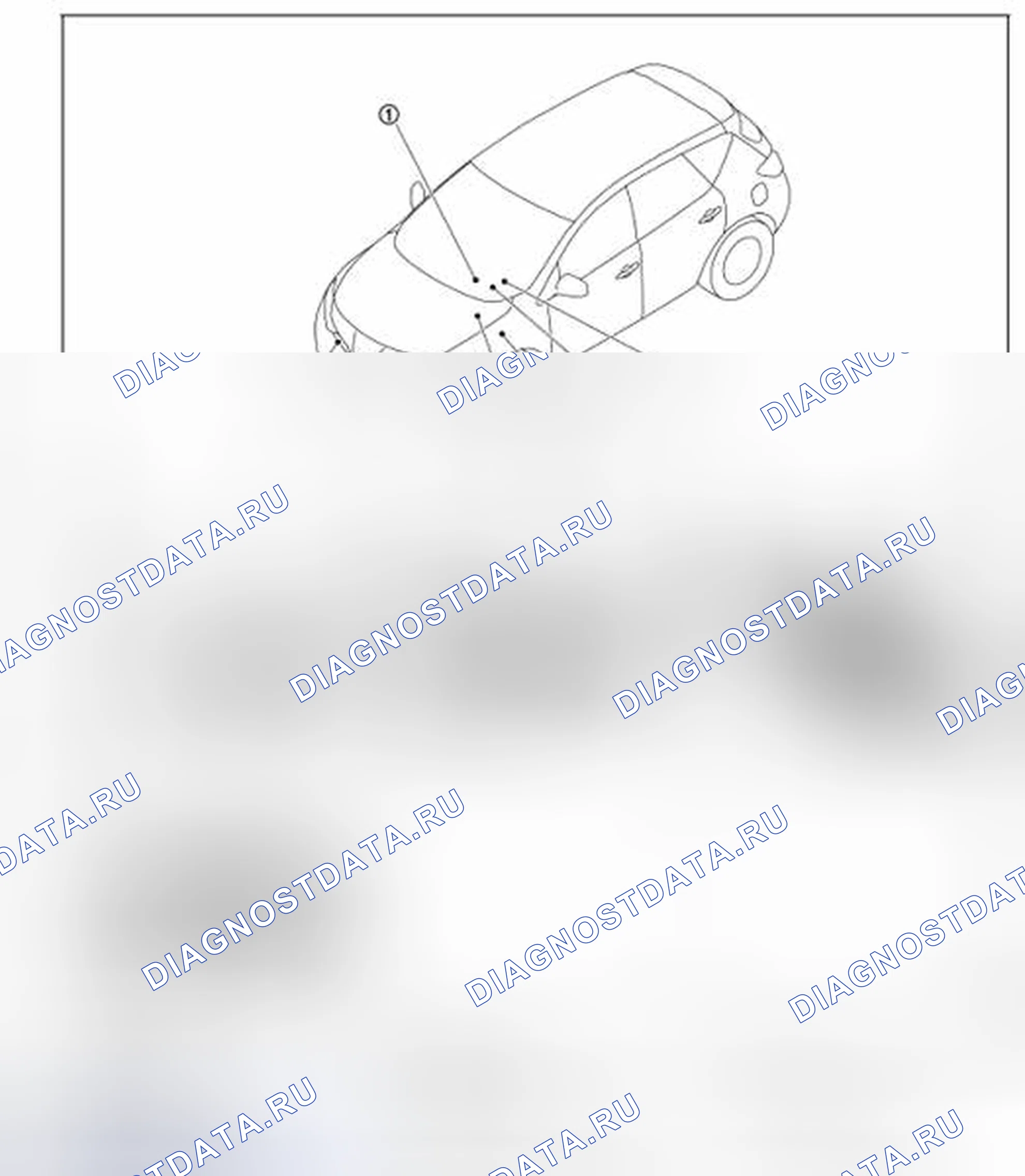 Рис. 5: БЕЗ ДАТЧИКА ДОЖДЯ: Расположение компонентов. Honda Inspire I