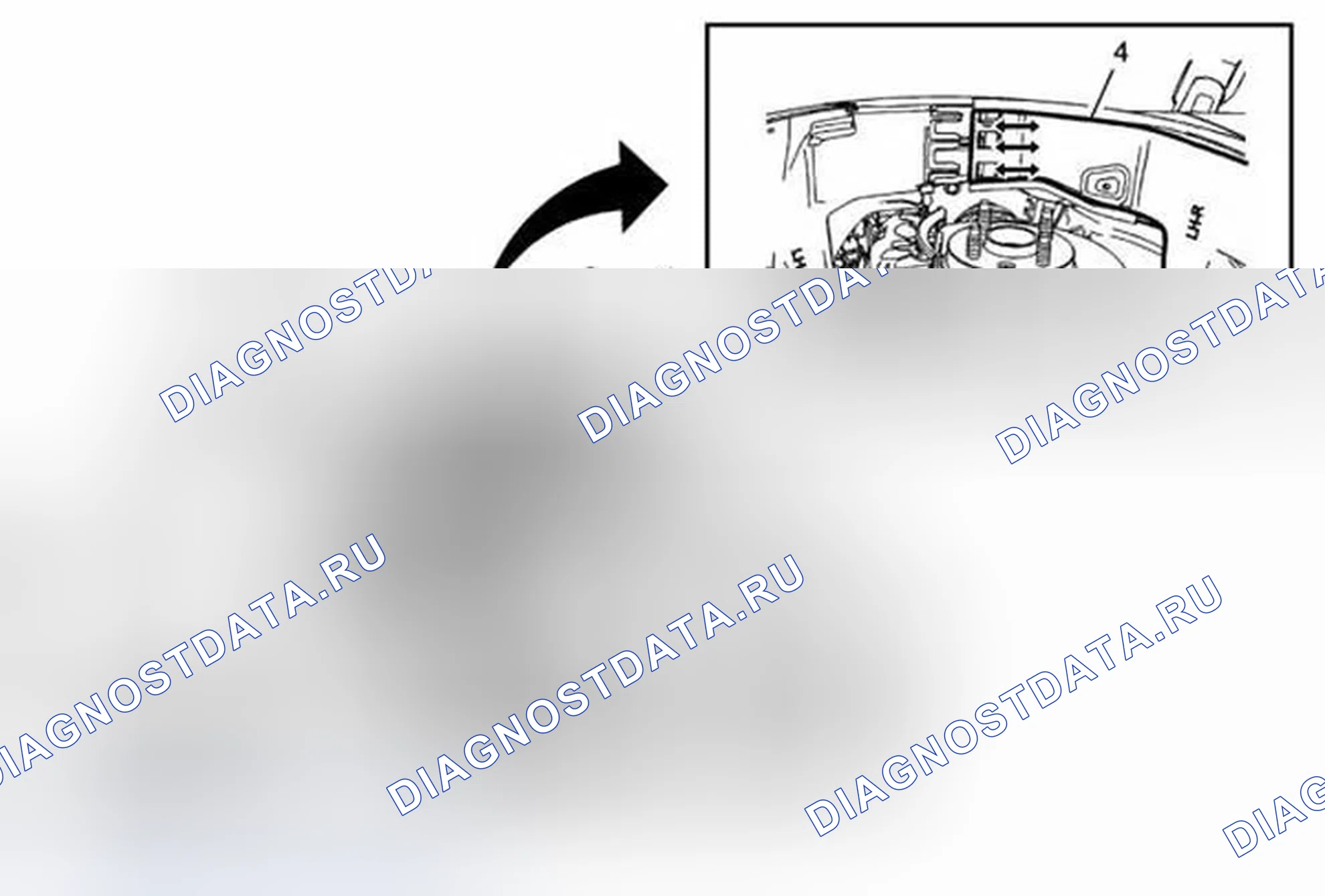 Рис. 4: Замена переднего вкладыша рулевой рубки (задний). Chevrolet Sonic I