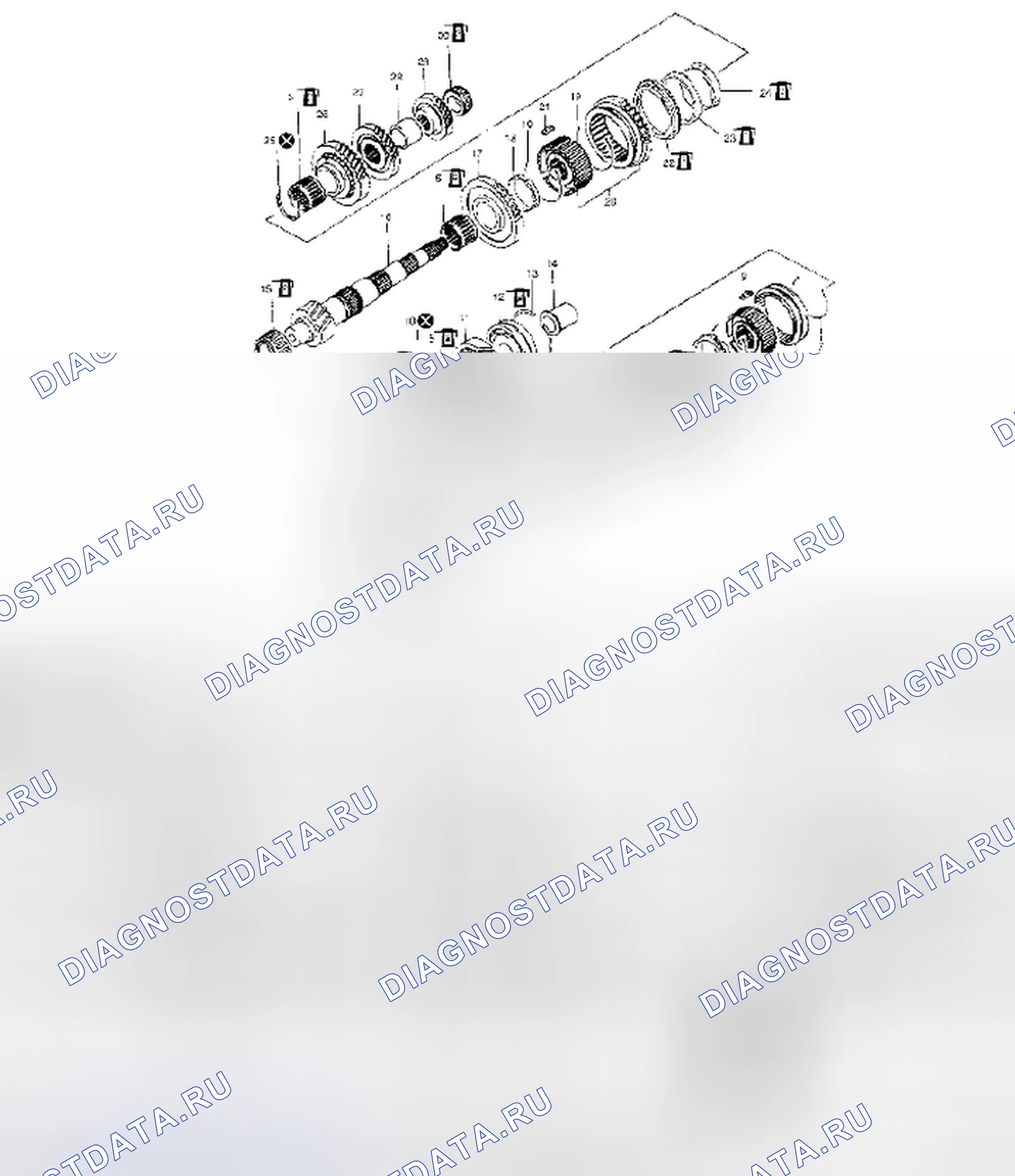 Рис. 55: Компоненты входного вала и промежуточного вала. Suzuki SX4 I