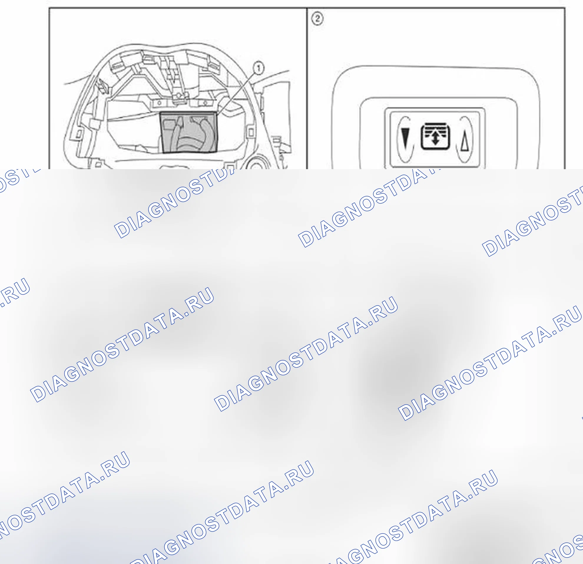 Рис. 1: SUNSHADE: Расположение компонентов. Infiniti QX60 I