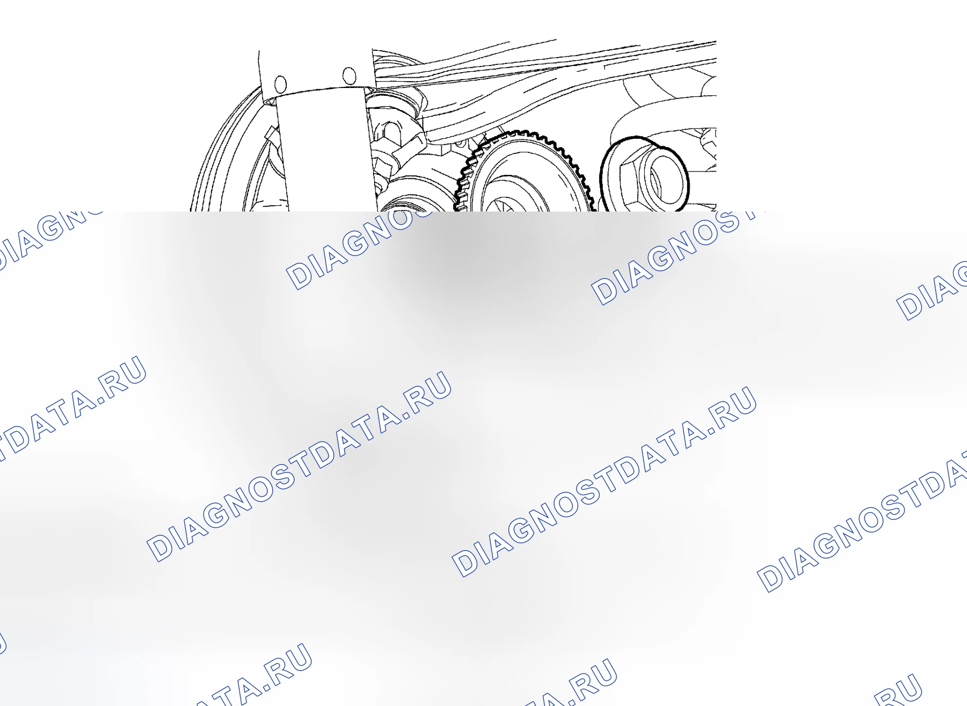 Рис. 49: Кольцо датчика скорости колеса - заднее. Hyundai Matrix I