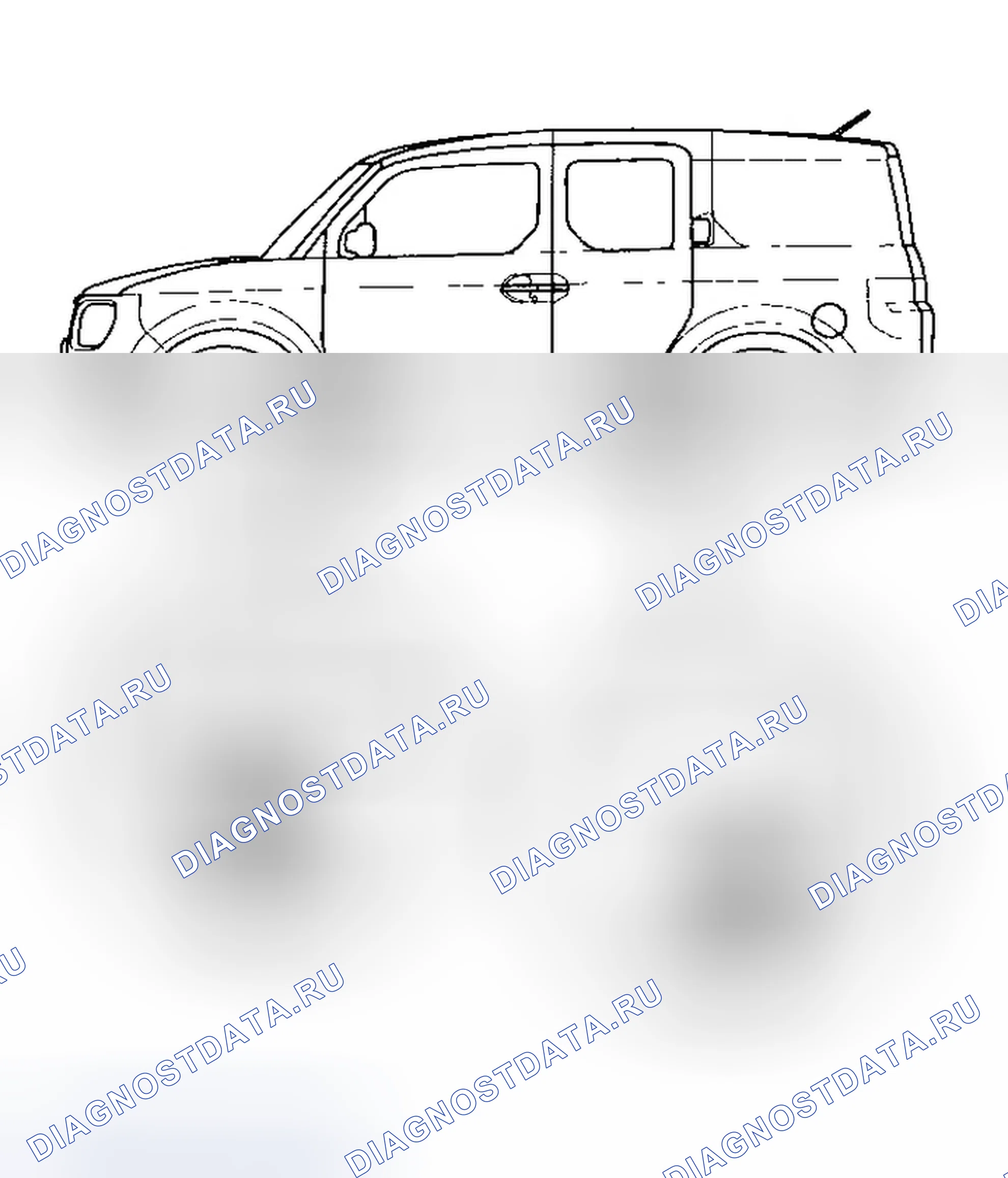 Рис. 61: Запуск и ускорение на передачах переднего хода (режим 4WD). Honda Element YH2