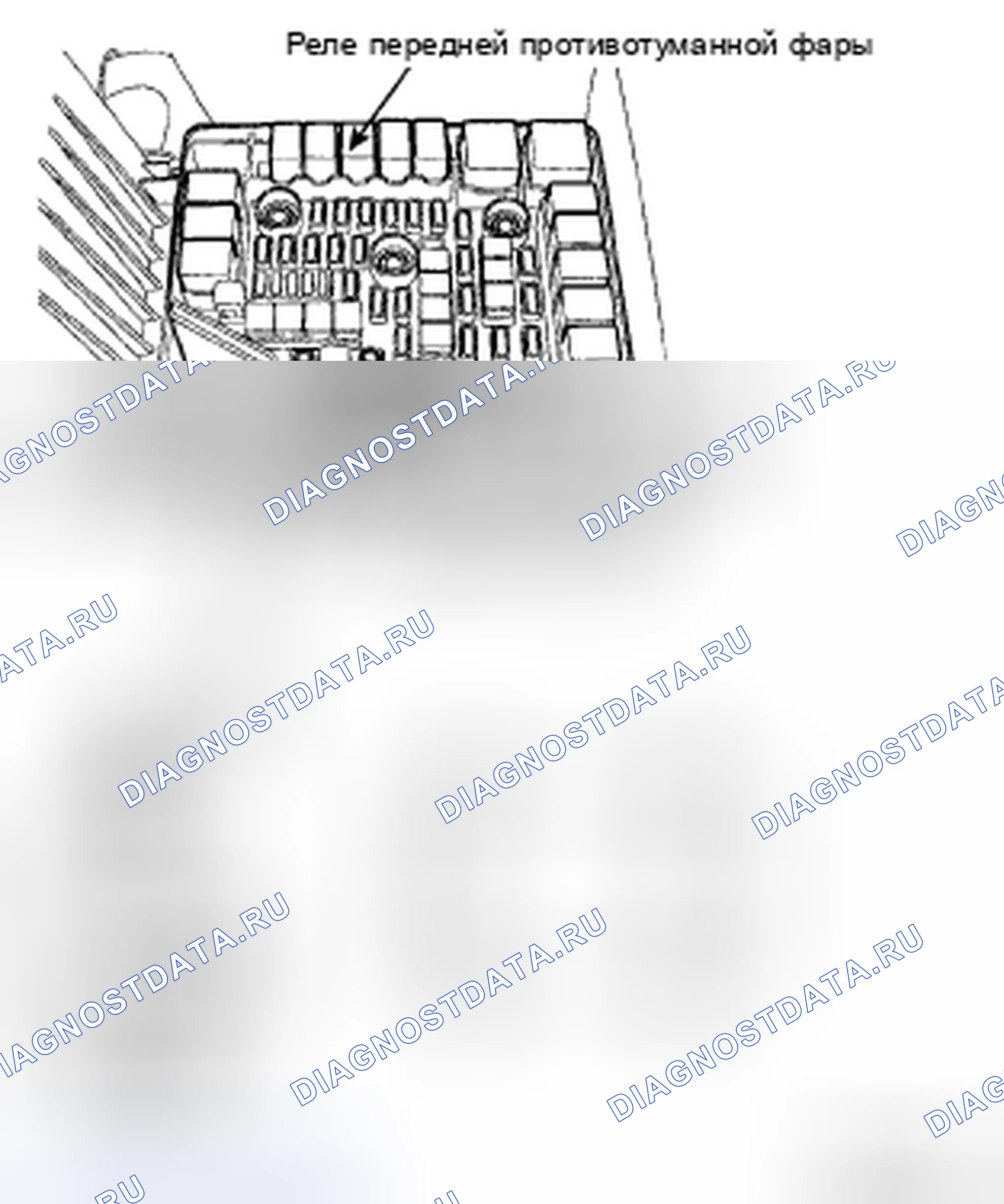 Рис. 19: РЕЛЕ ПЕРЕДНЕЙ ПРОТИВОТУМАННОЙ ФАРЫ. Hyundai Santa Fe II
