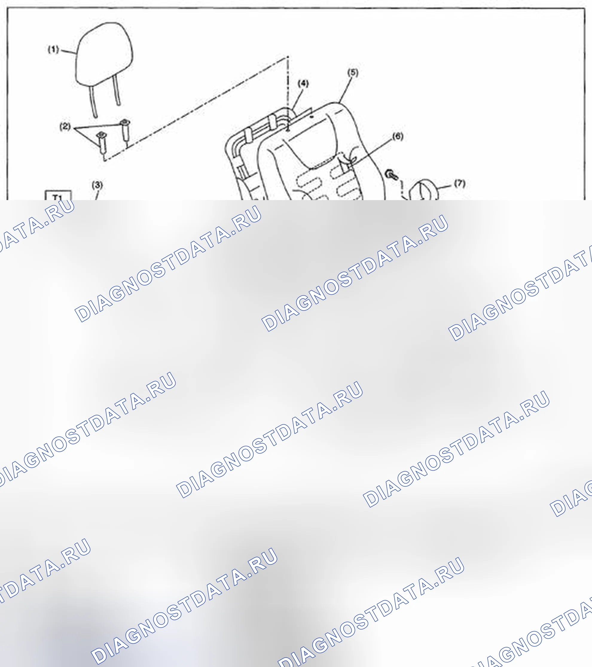 Рис. 54: ПЕРЕДНЕЕ КРЕСЛО ПРАВОЕ. Subaru Impreza GH