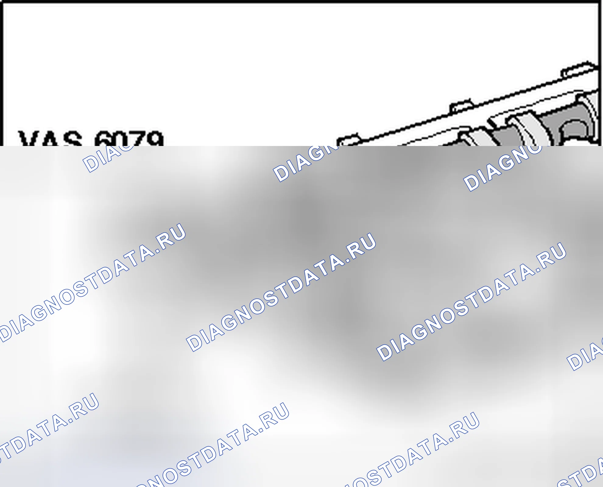 Рис. 41: Циферблатный индикатор VAS 6079, прикрепленный к головке цилиндра с универсальным держателем циферблатного индикатора Vw 387. Volkswagen Tiguan I