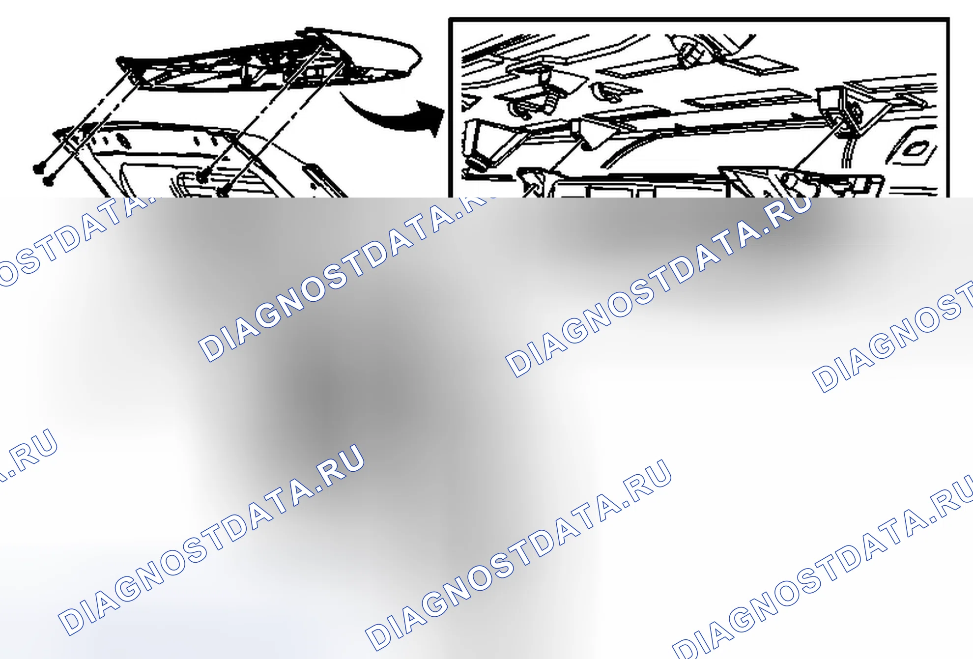 Рис. 44: Замена стоп-сигнала при высоком креплении (рельеф). Chevrolet Equinox II