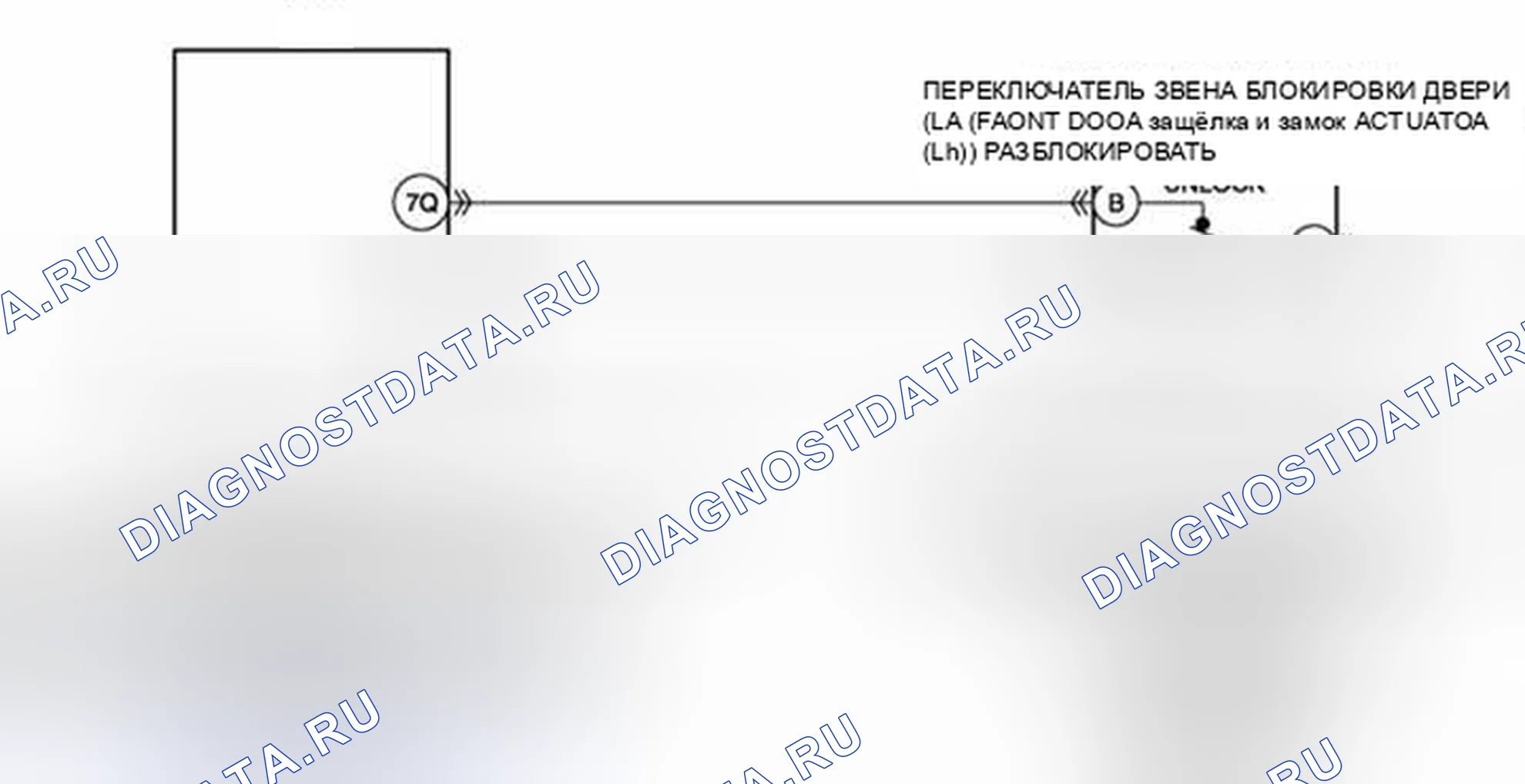 Рис. 28: Принципиальная схема дверного замка и переключателя (Lf). Audi Q8 I