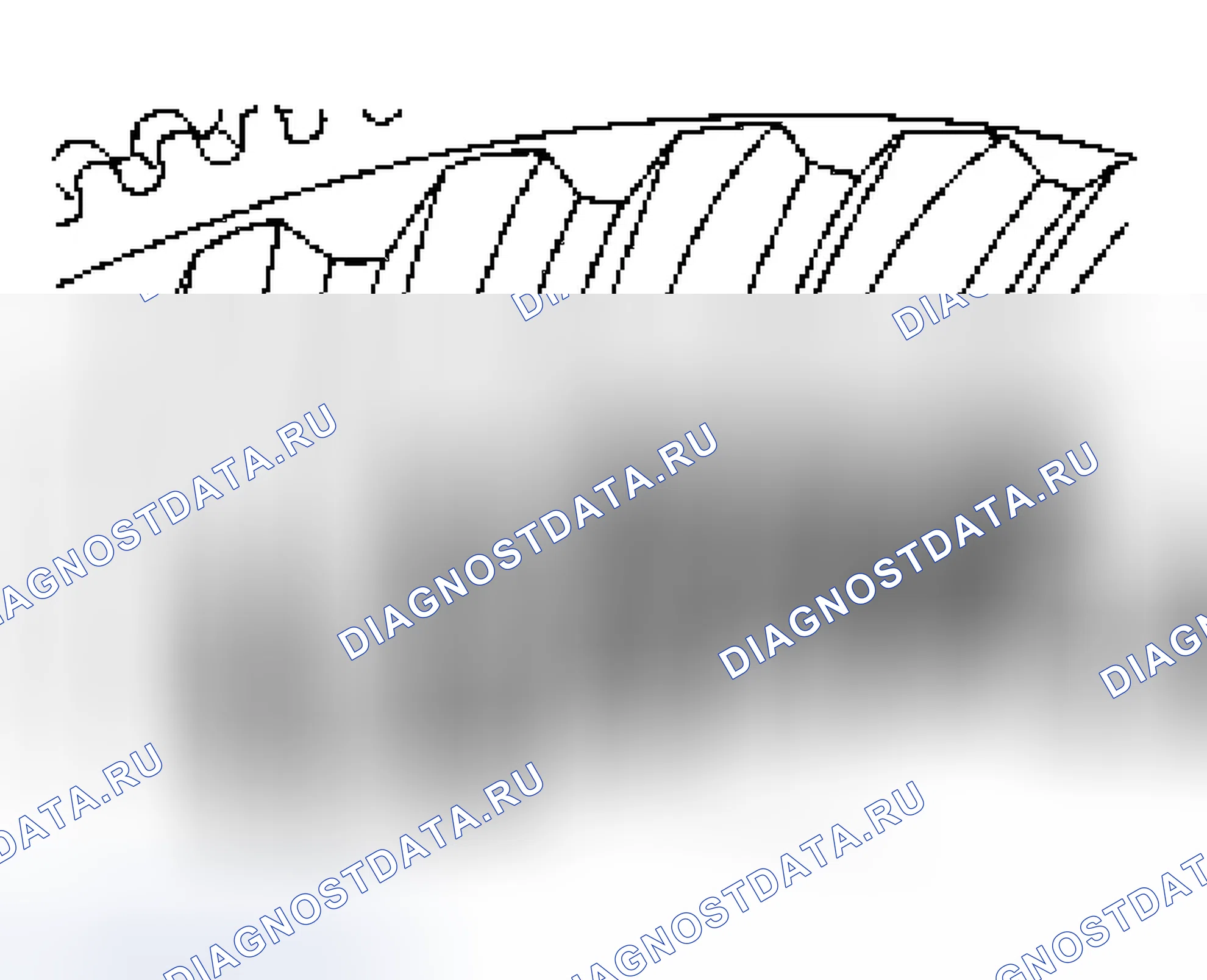 Рис. 16: Толстый контактный рисунок, который контактирует с зубом по направлению к носку. Ford Pickup F150 