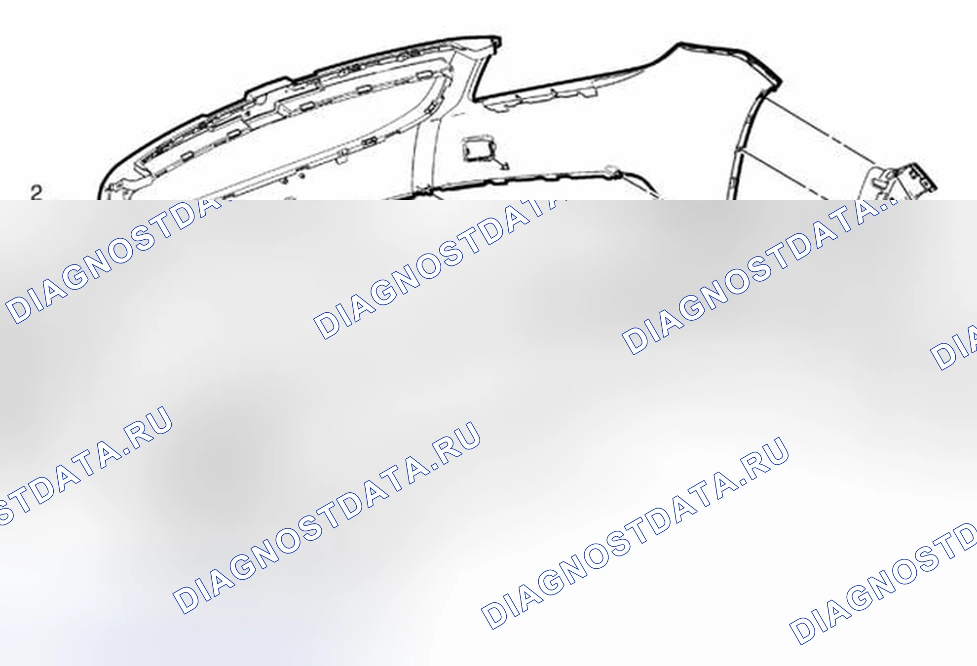 Рис. 11: Замена верхней панели переднего бампера. Chevrolet Orlando I