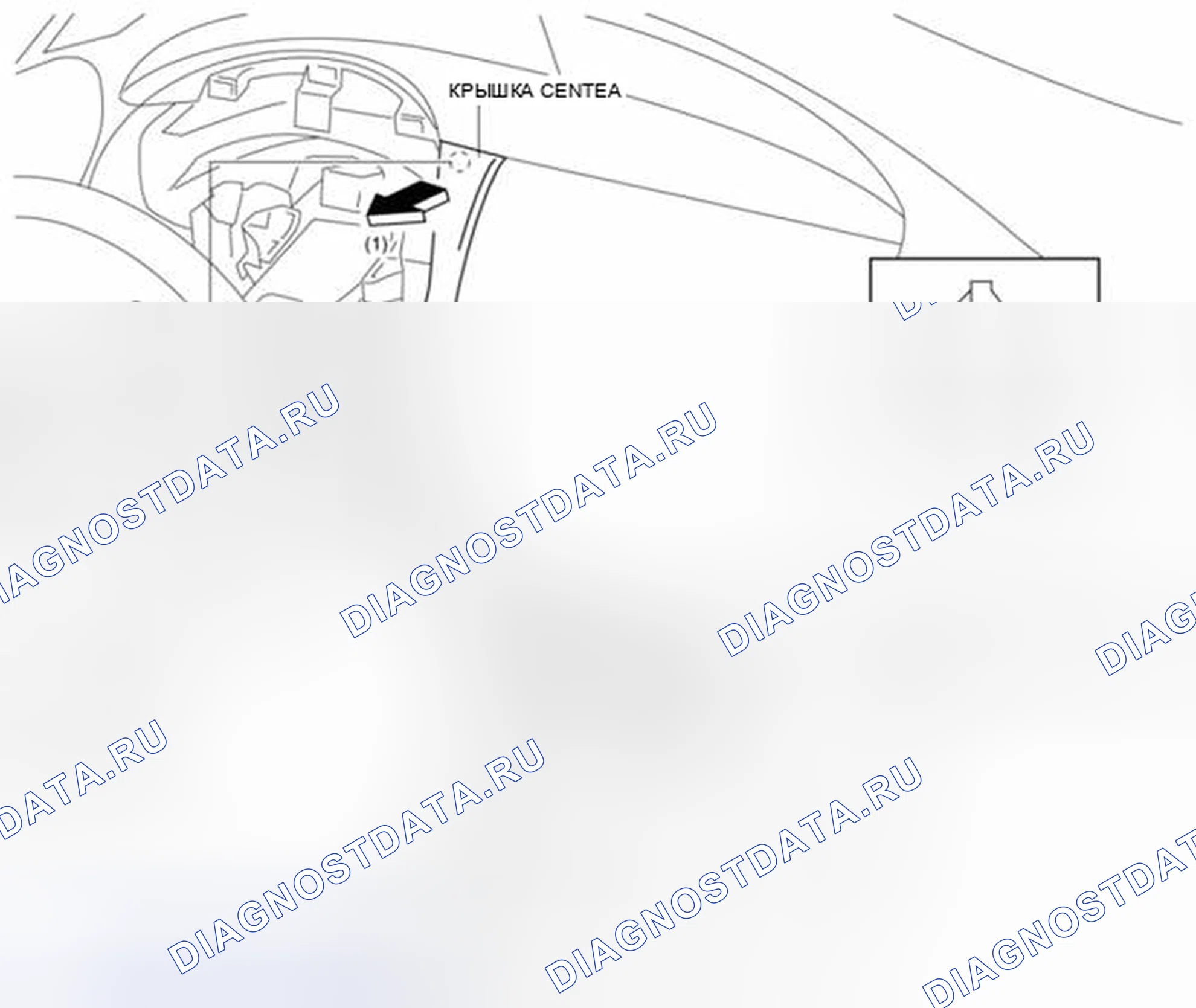 Рис. 73: СНЯТИЕ / УСТАНОВКА ЦЕНТРАЛЬНОЙ КРЫШКИ. Mazda 3 BL рестайлинг