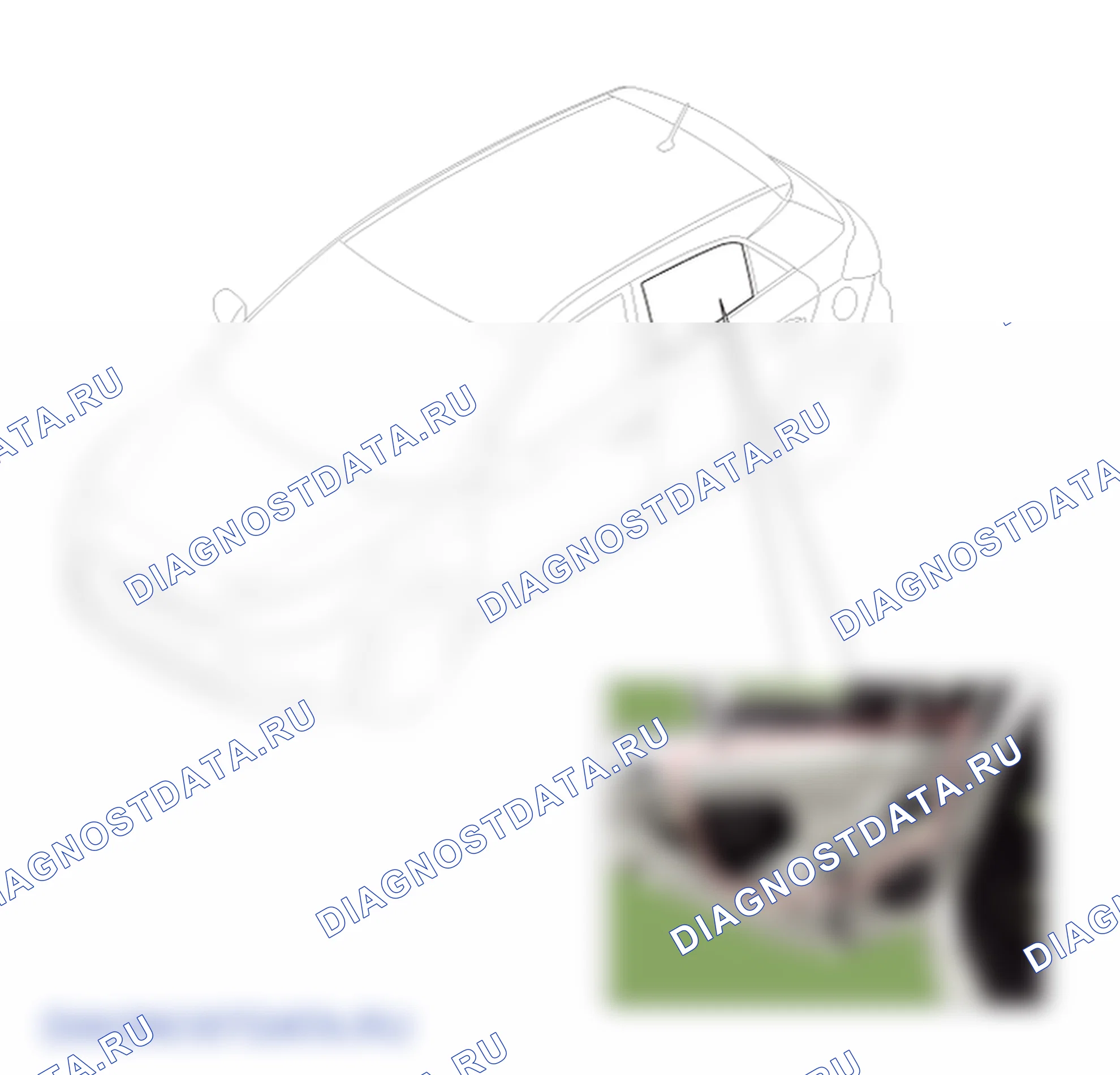 Расположение деталей оконного стекла задней двери. Hyundai i20 GB