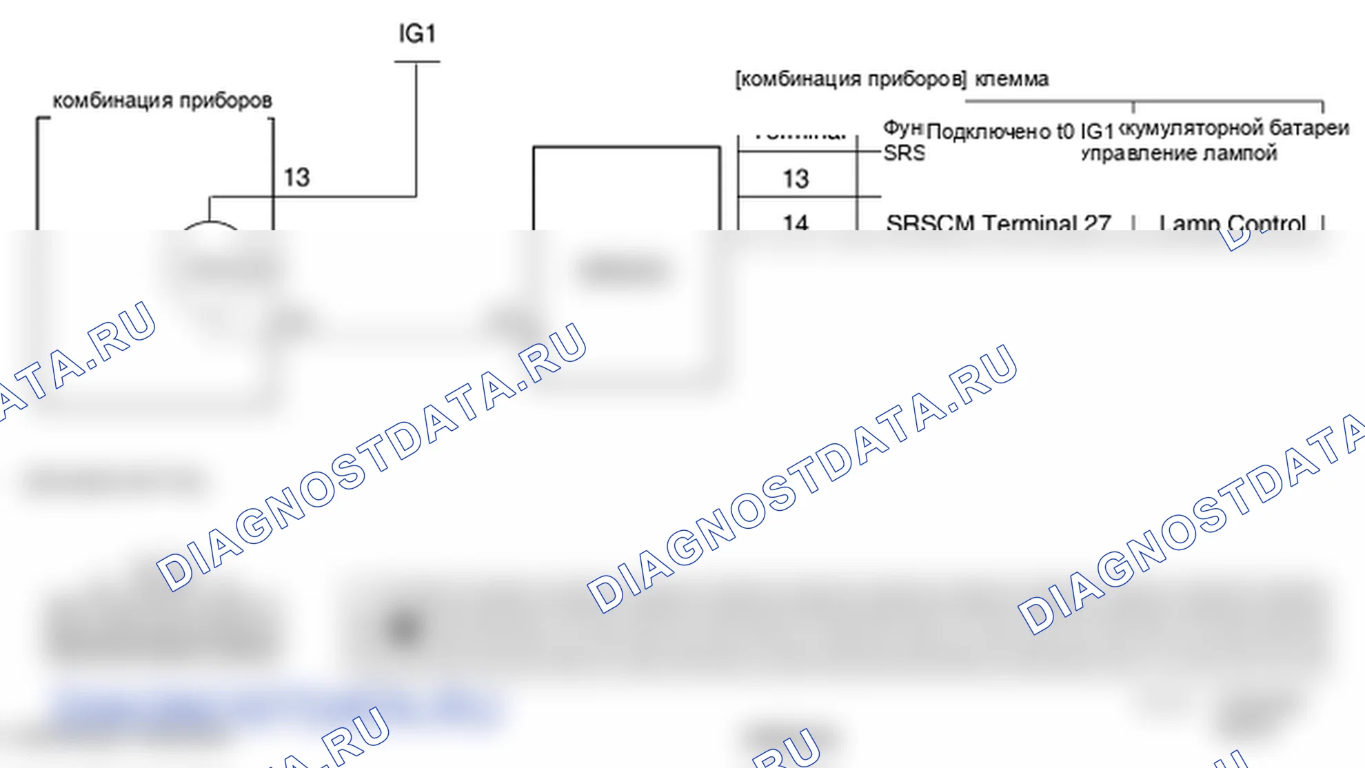 Фрагмент электросхемы: B2500. Kia Sorento BL