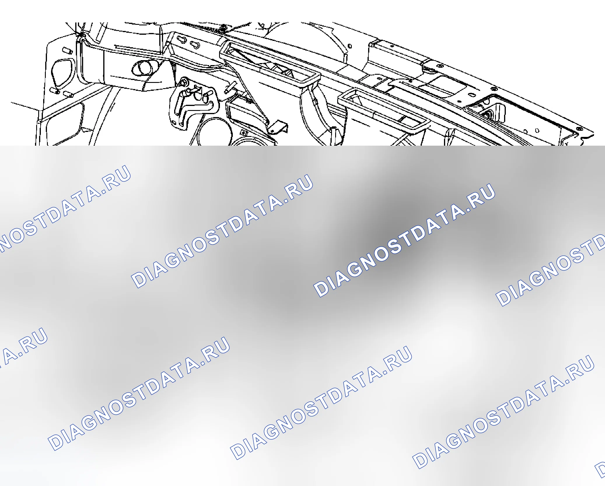 Рис. 36: Замена центрального опорного кронштейна приборной панели. Cadillac DTS I