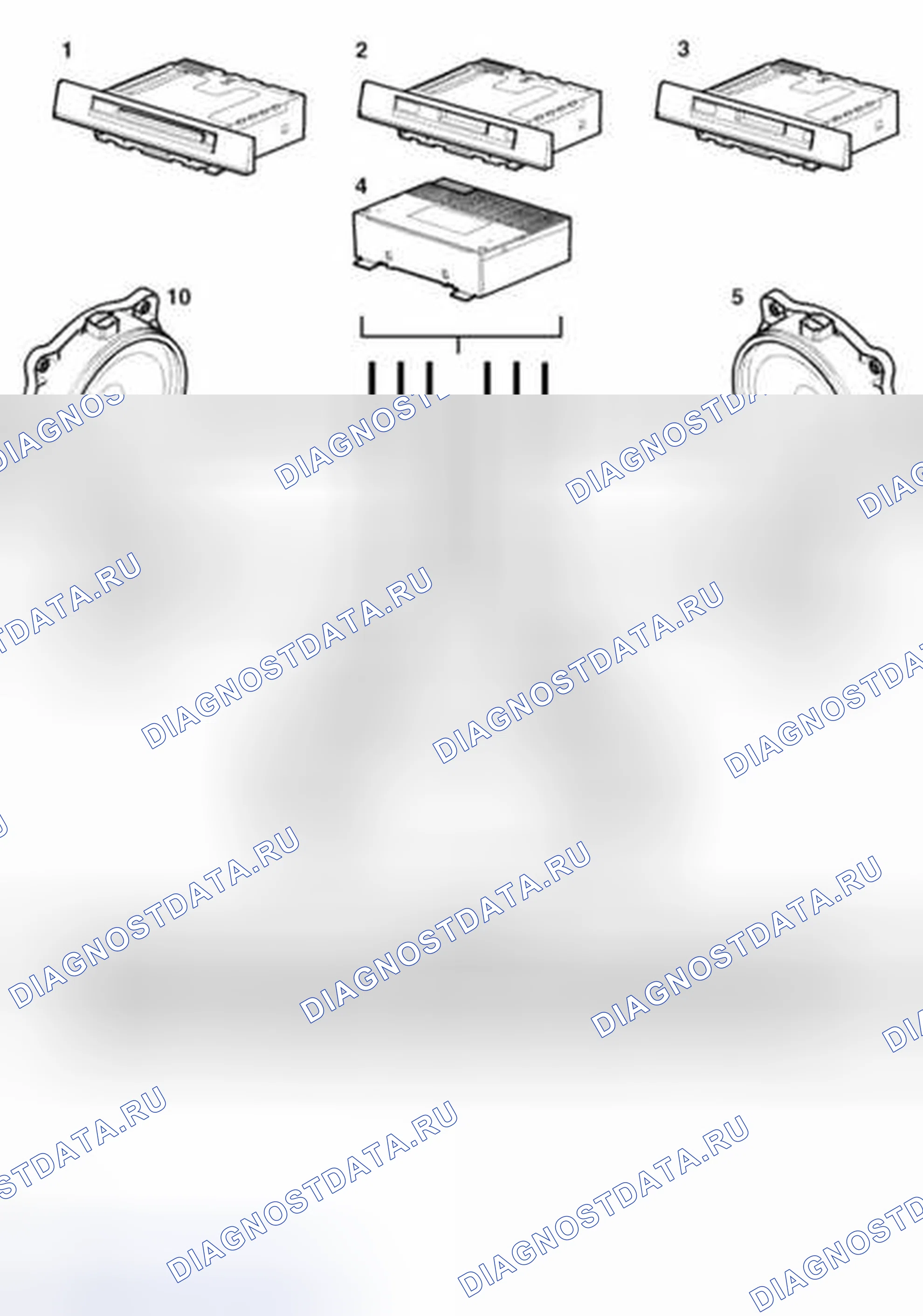 Рис. 7: Схема управления основным динамиком - до 2005 MY. Land Rover Range Rover III