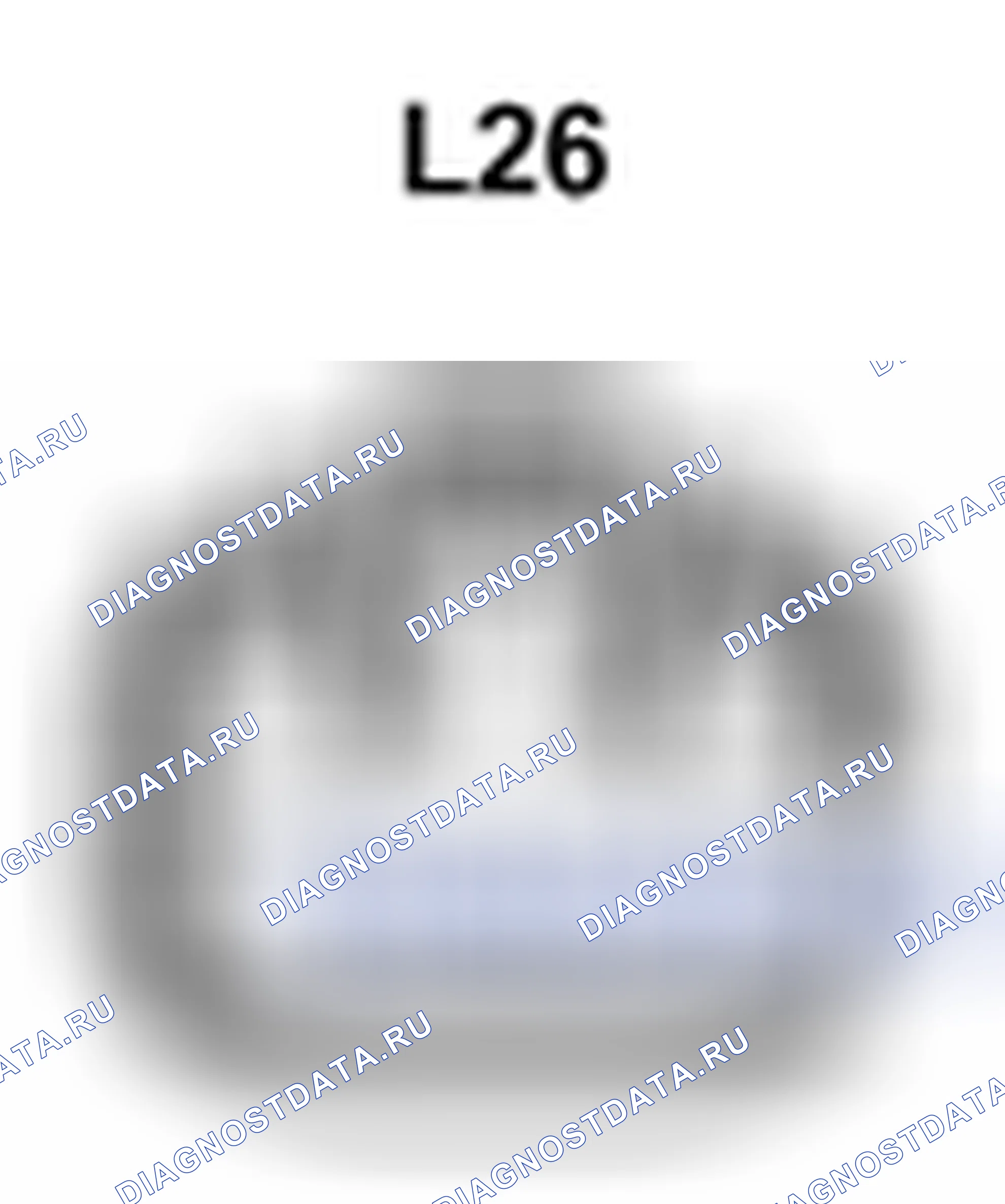 Рис. 532: Вид с торца разъема силового двигателя наклона (L26). Lexus LS IV