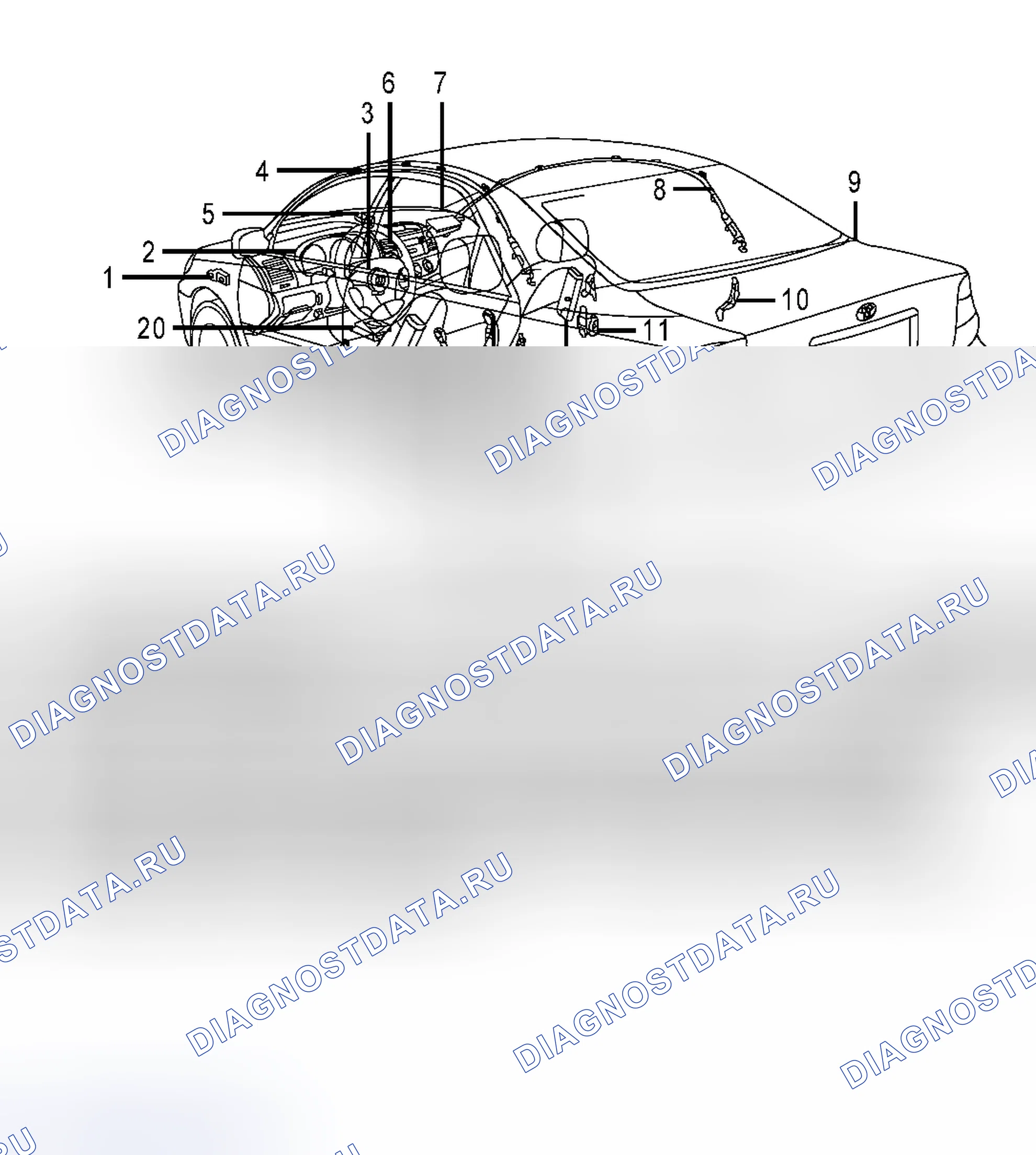 Рис. 21: РАСПОЛОЖЕНИЕ КОМПОНЕНТОВ. Toyota Camry XV30