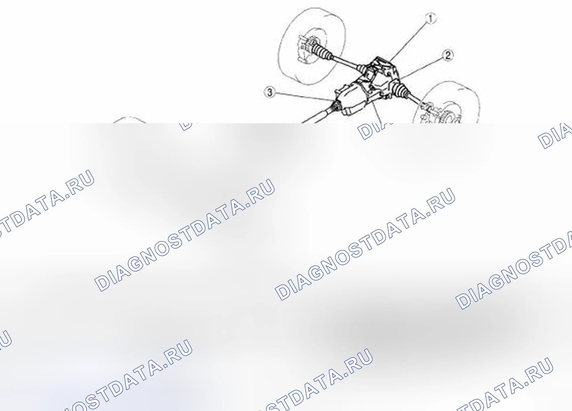 Рис. 1: ИНДЕКС РАСПОЛОЖЕНИЯ ЗАДНЕГО ДИФФЕРЕНЦИАЛА. Mazda CX-9 I