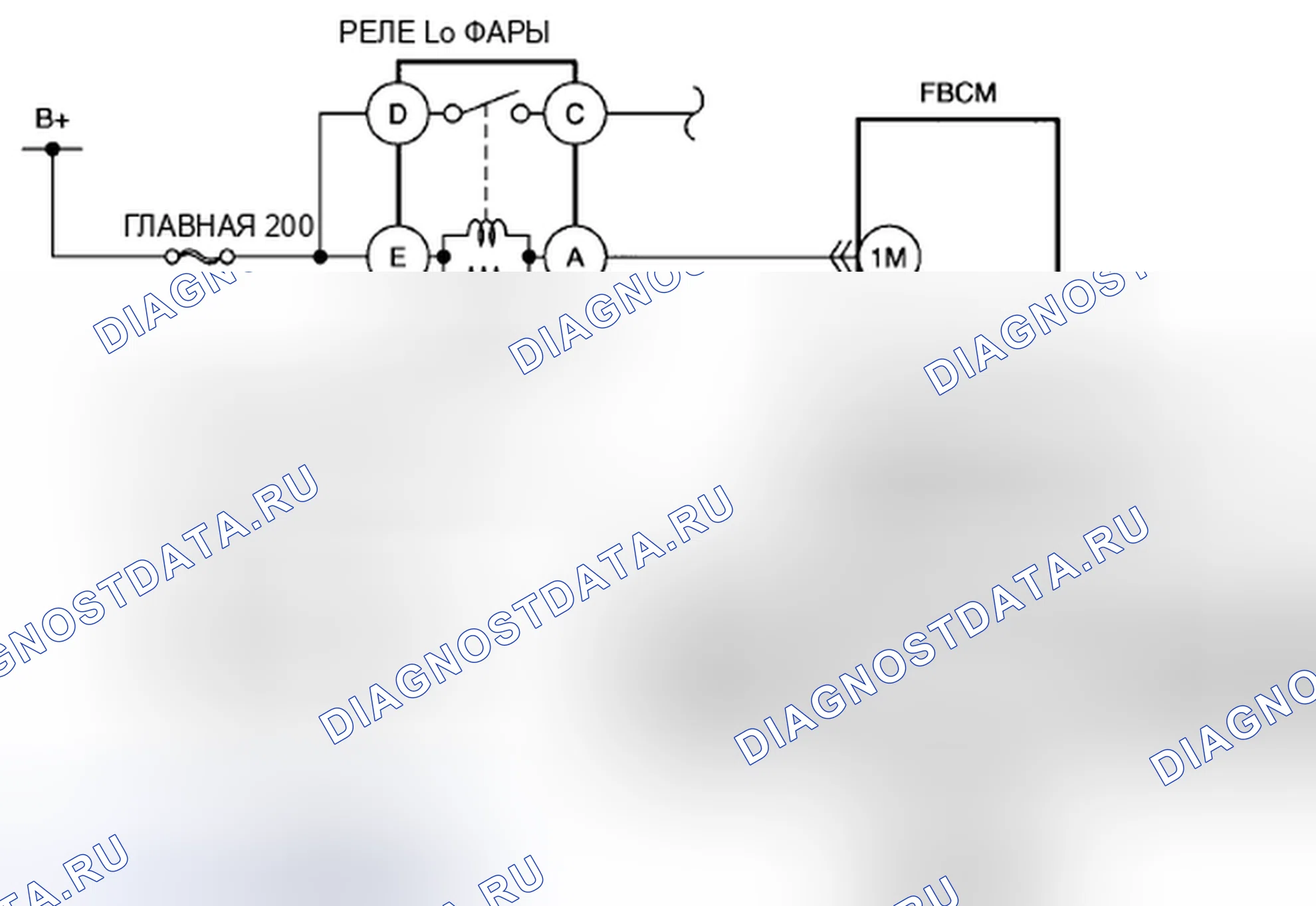 Рис. 73: расшифровка кода ошибки B10A8-12: НЕИСПРАВНОСТЬ ЦЕПИ РЕЛЕ Lo ФАРЫ. Mazda CX-5 I