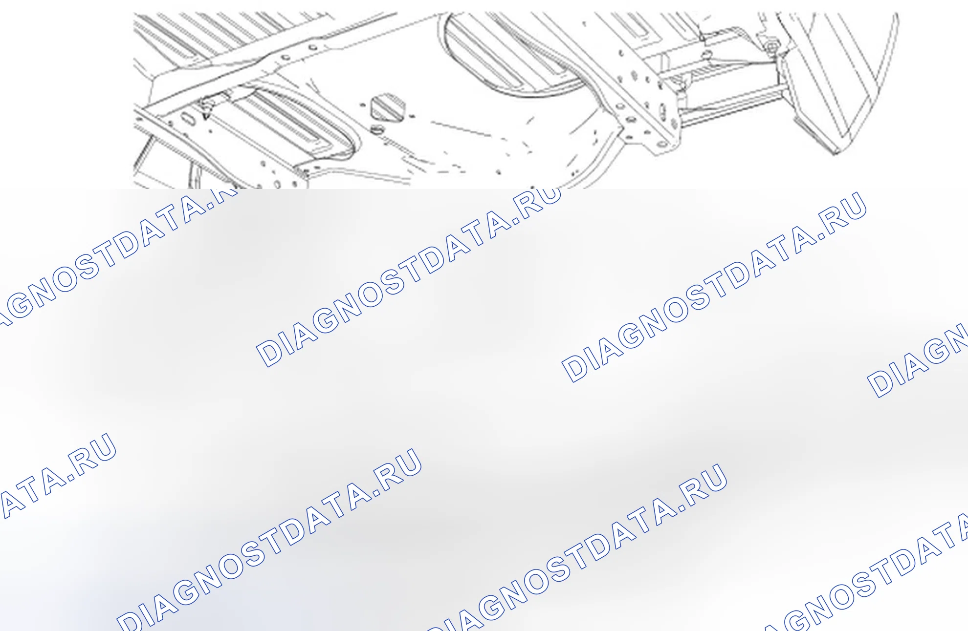 Рис. 22: Бампер - разнесенный вид, сзади. Ford Ranger II