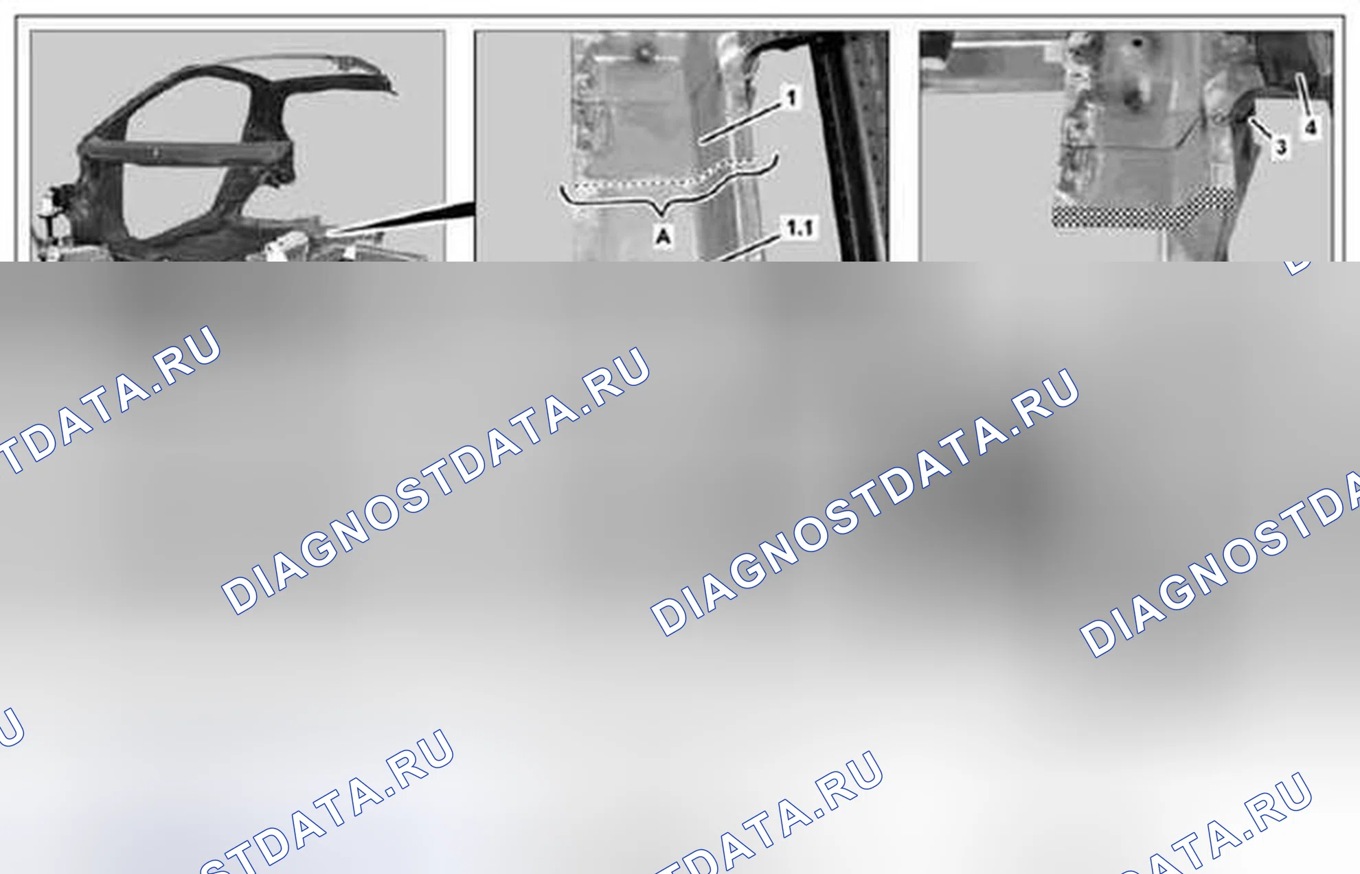 Рис. 283: Замена траверсы на заднем полу в сборе, переднее днище - AR64,20-P-1140MCC. Kia Soul I