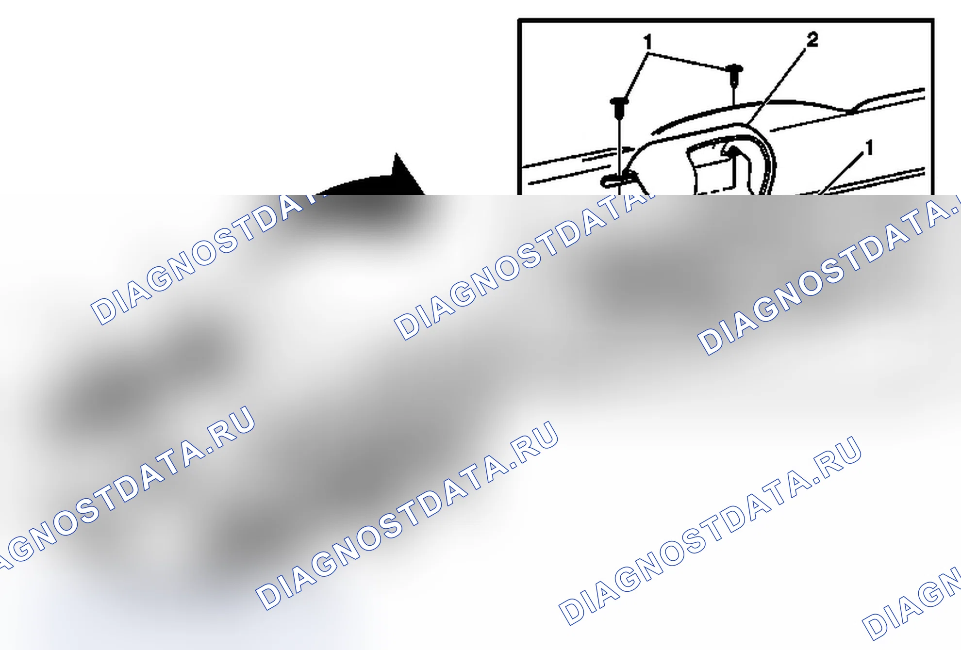 Рис. 72: Замена крышки защелки подушки спинки заднего сиденья (Avalanche/Escalade EXT). Chevrolet Tahoe III