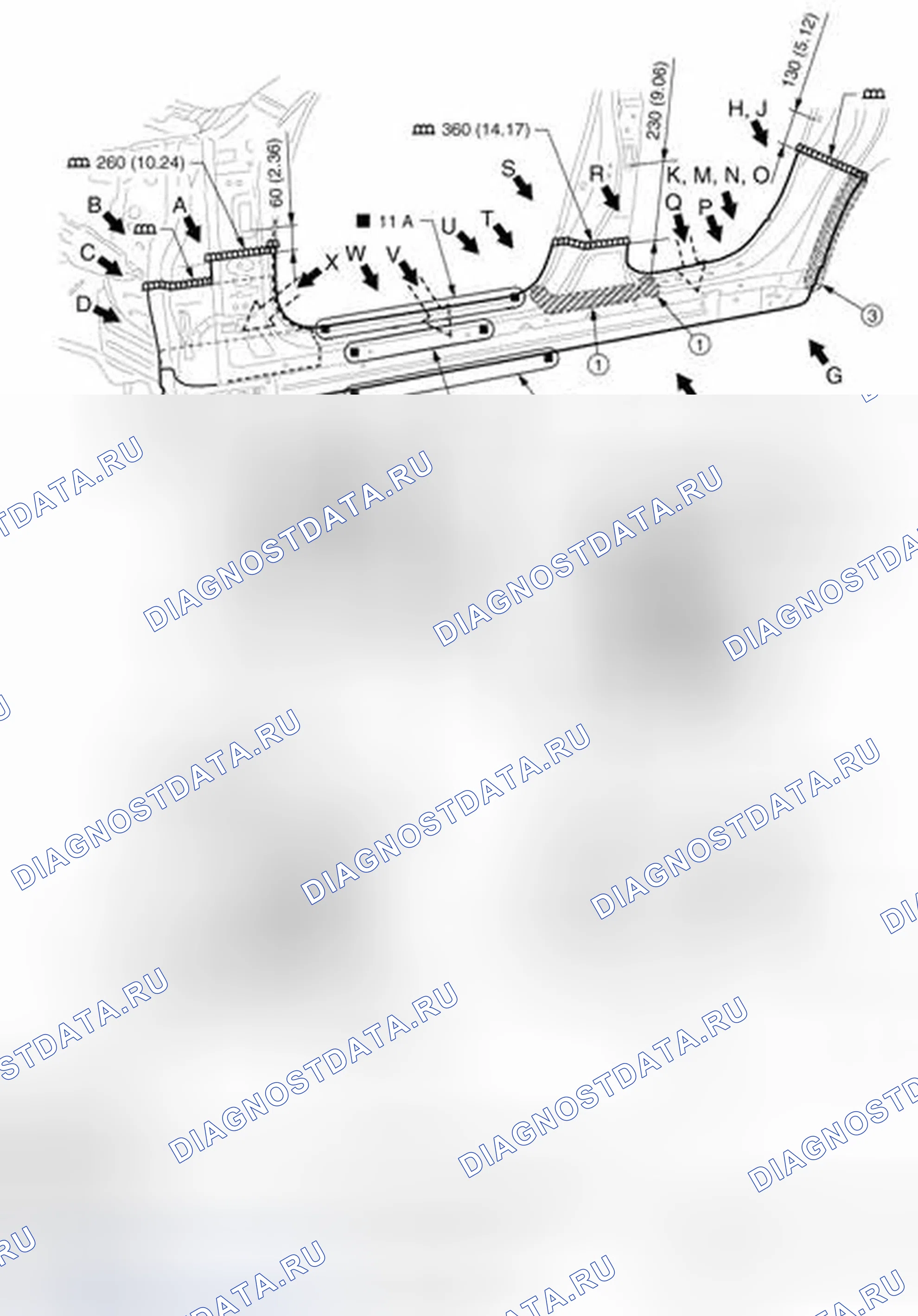 Рис. 164: Внешний подоконник. Infiniti M37 IV
