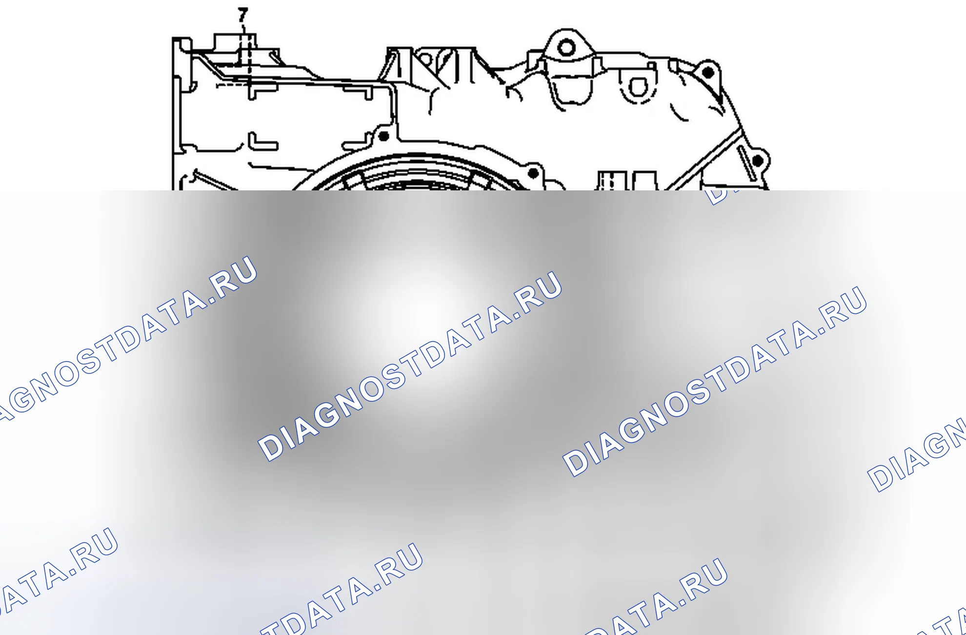 Рис. 30: Сторона крышки корпуса A/Trans в сборе. GMC Acadia I рестайлинг